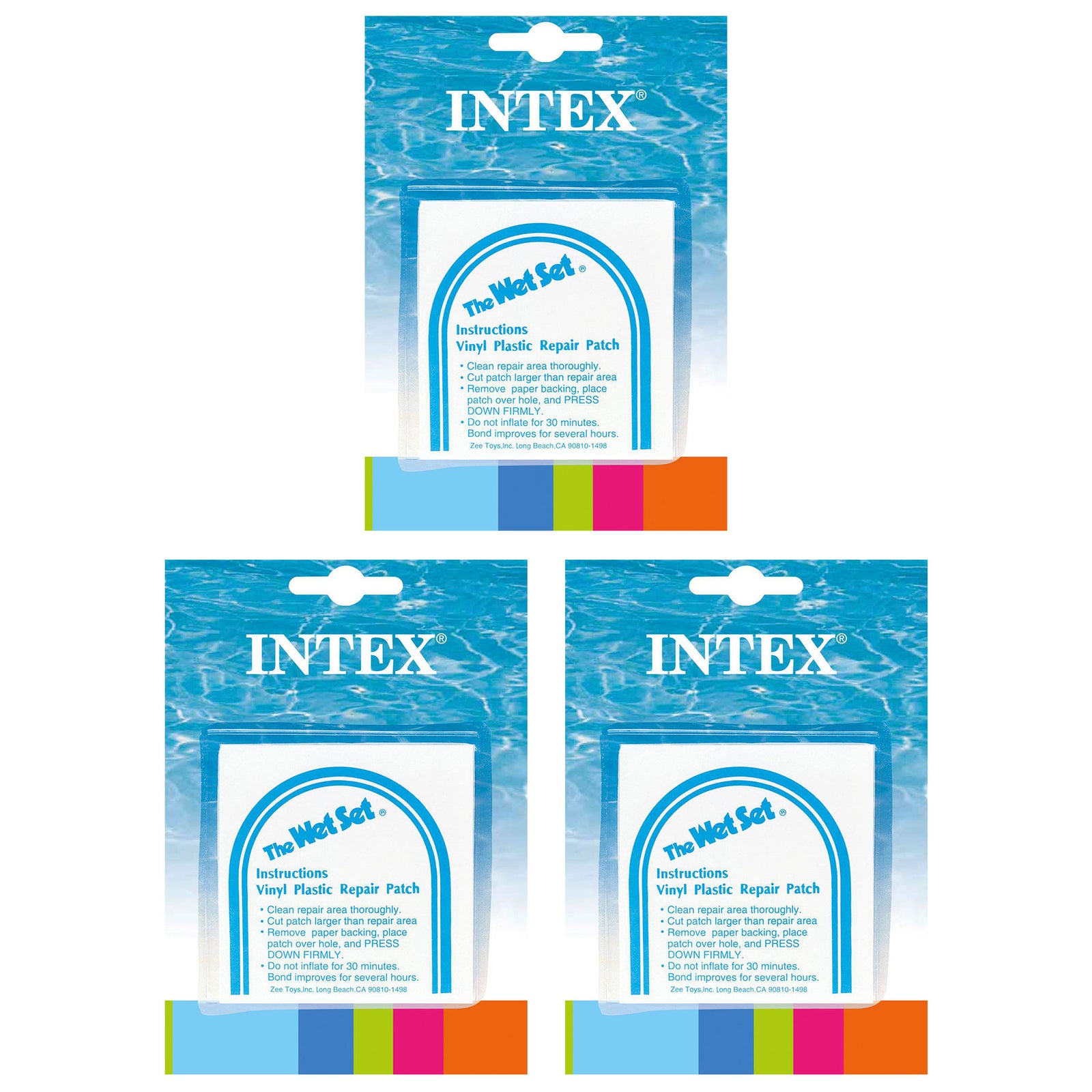 INTEX Wet Set Adhesive Vinyl Plastic Swimming Pool Tube Repair Patch 18 Pack Kit - VMInnovations