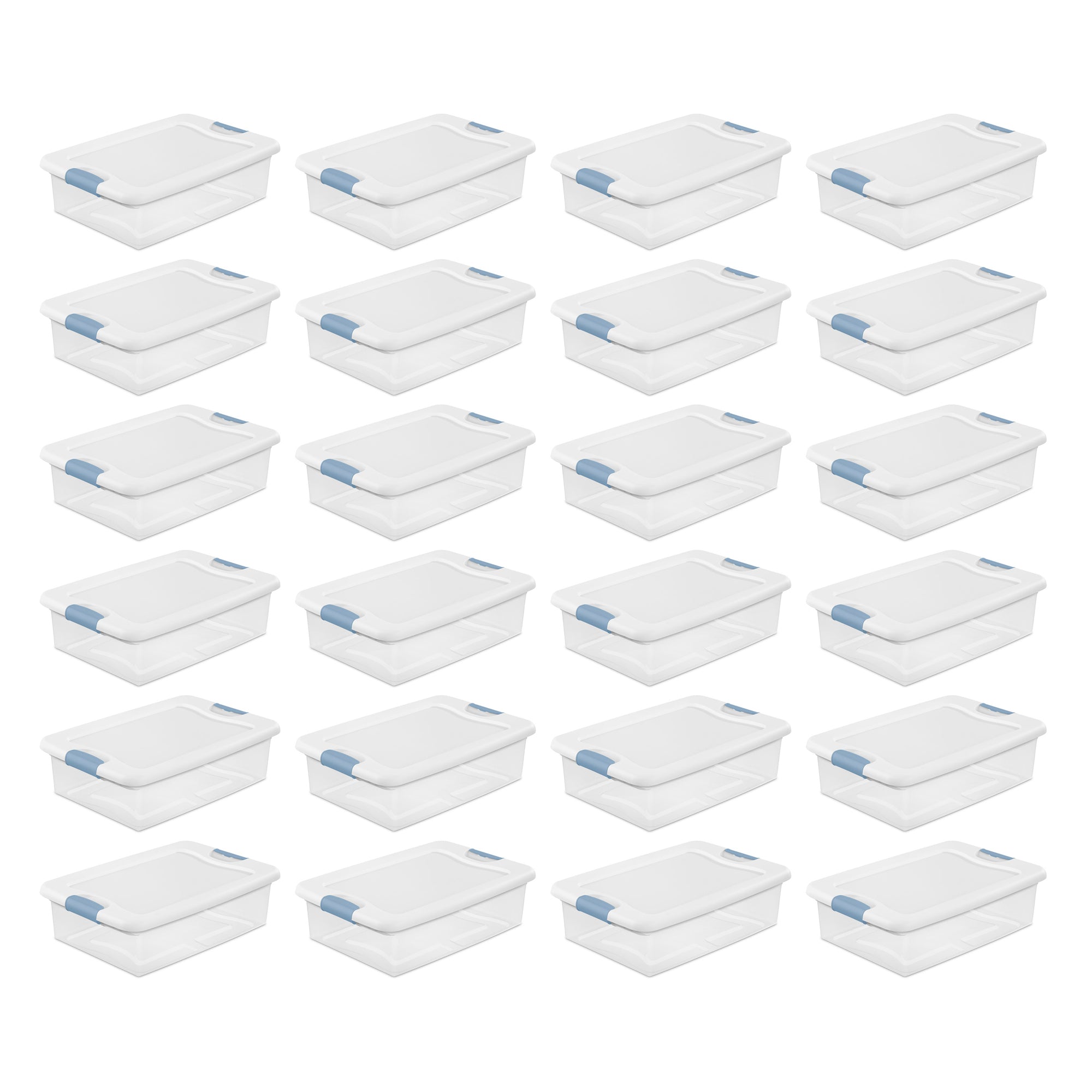 Sterilite 32-Quart Clear Stackable Latching Storage Box Container (24 Pack) - VMInnovations