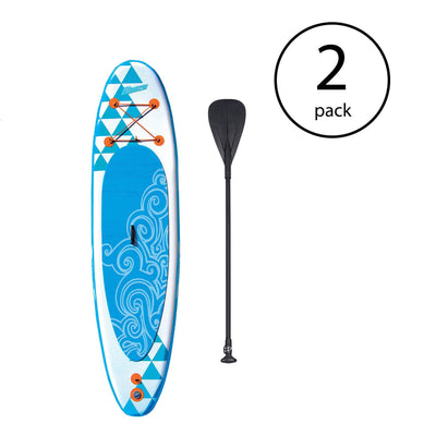 Banzai 10' Inflatable SUP Stand Up Paddle Board w/ Paddle & Backpack (2 Pack)