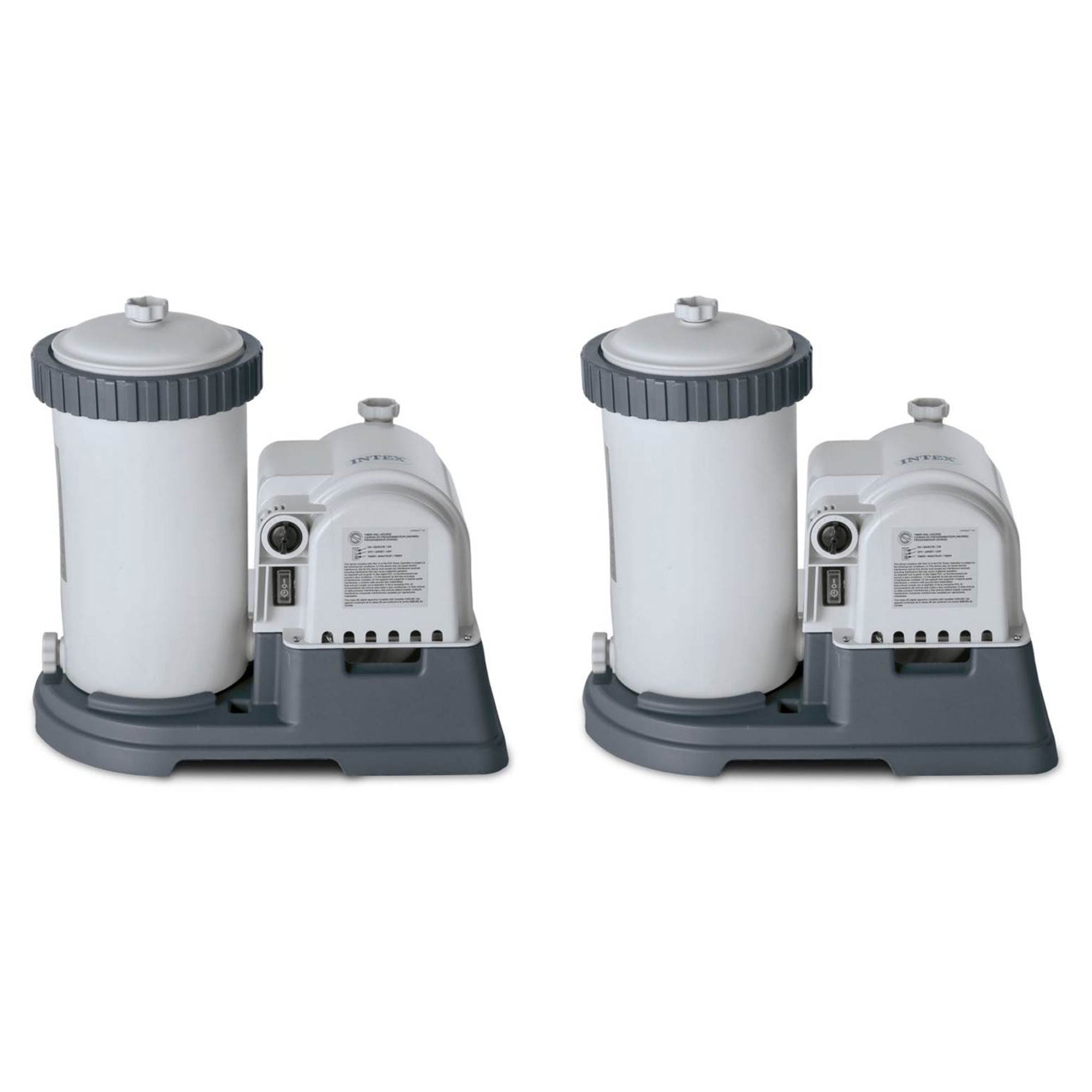 Intex Krystal Clear 2500 GPH Pool Filter Cartridge Pump With Timer (2 Pack)