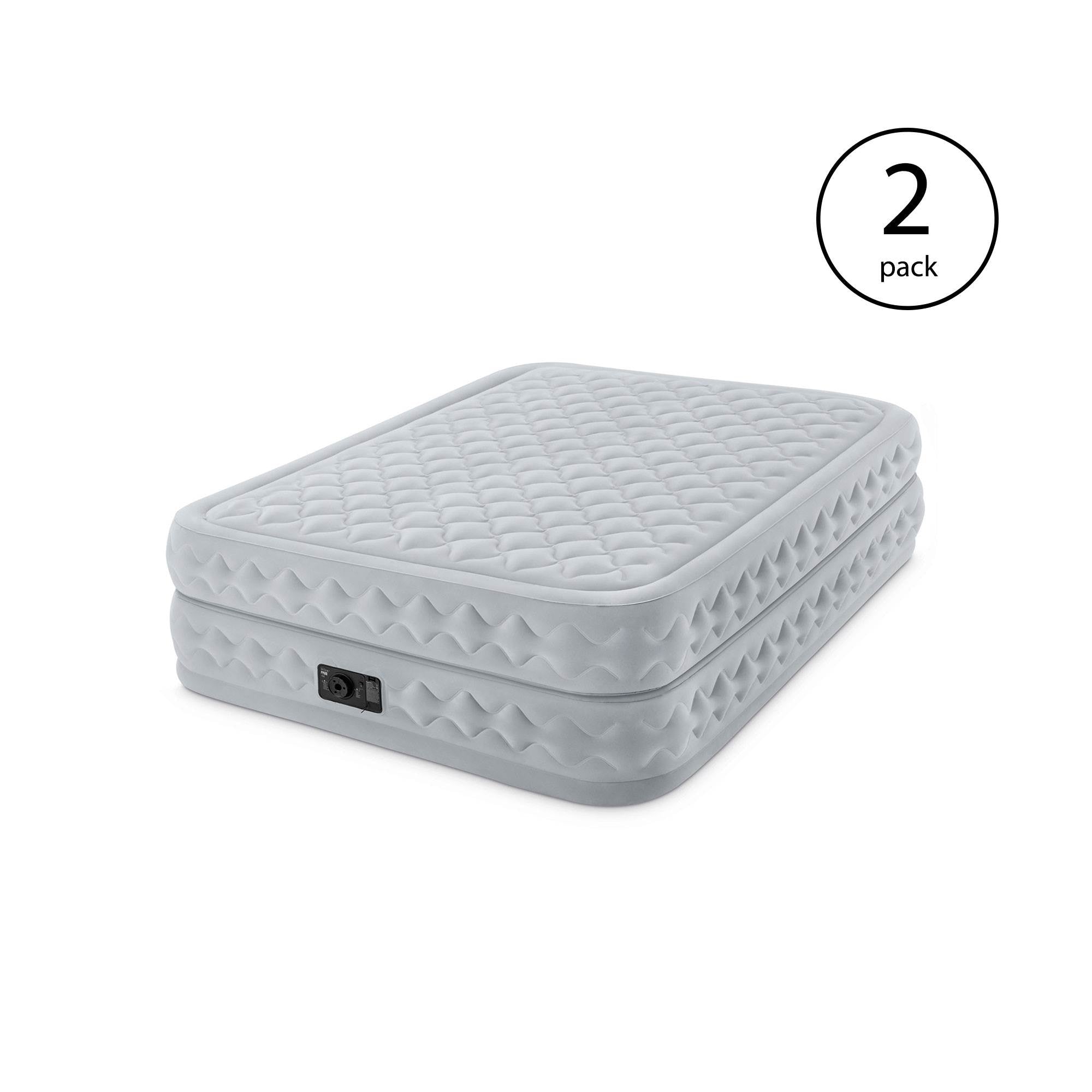 Intex Queen Supreme Air Flow Bed Airbed Mattress Built-In Pump | 64463E (2 Pack)
