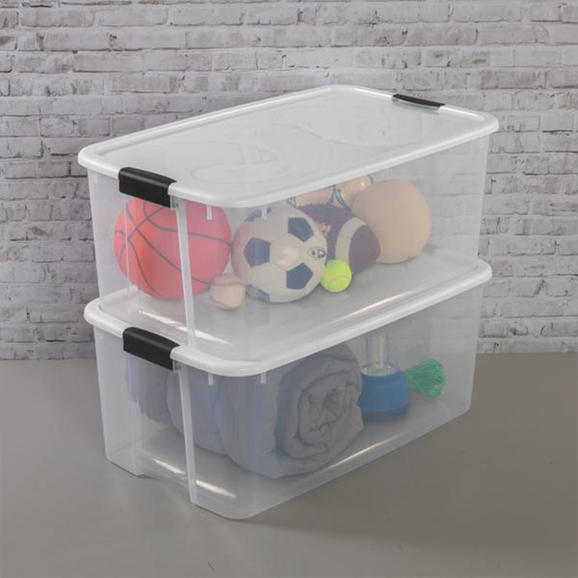 Sterilite 116 Quart Ultra Latching Clear Plastic Storage Tote Container, 20 Pack