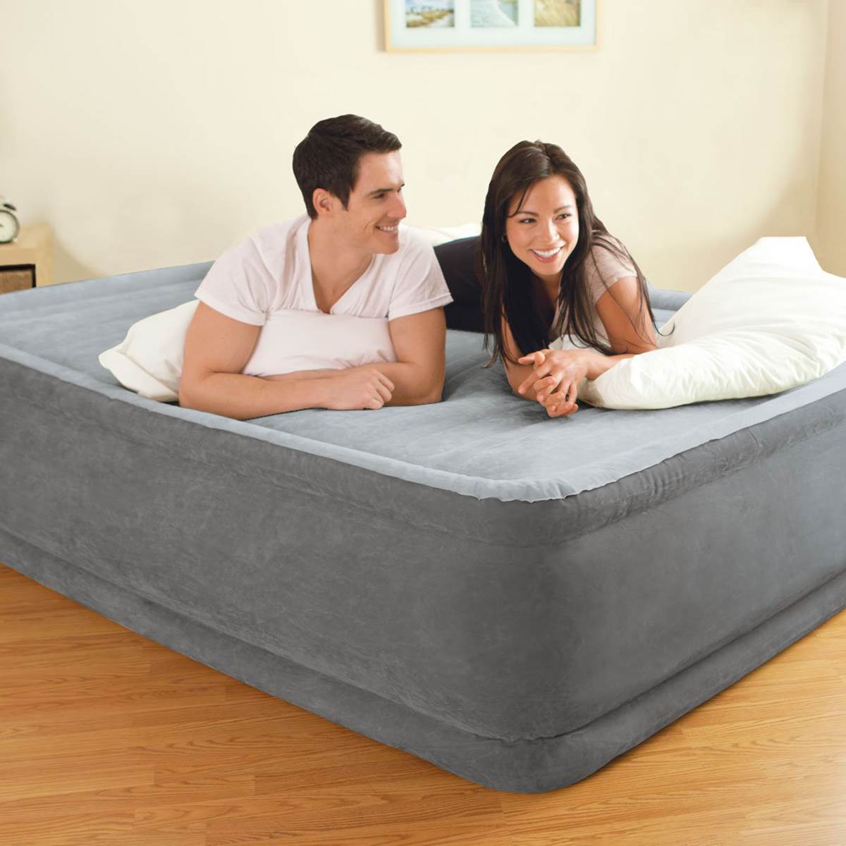 Intex Comfort Plush Elevated Mattress Airbed with Built In Pump, Queen (3 Pack)