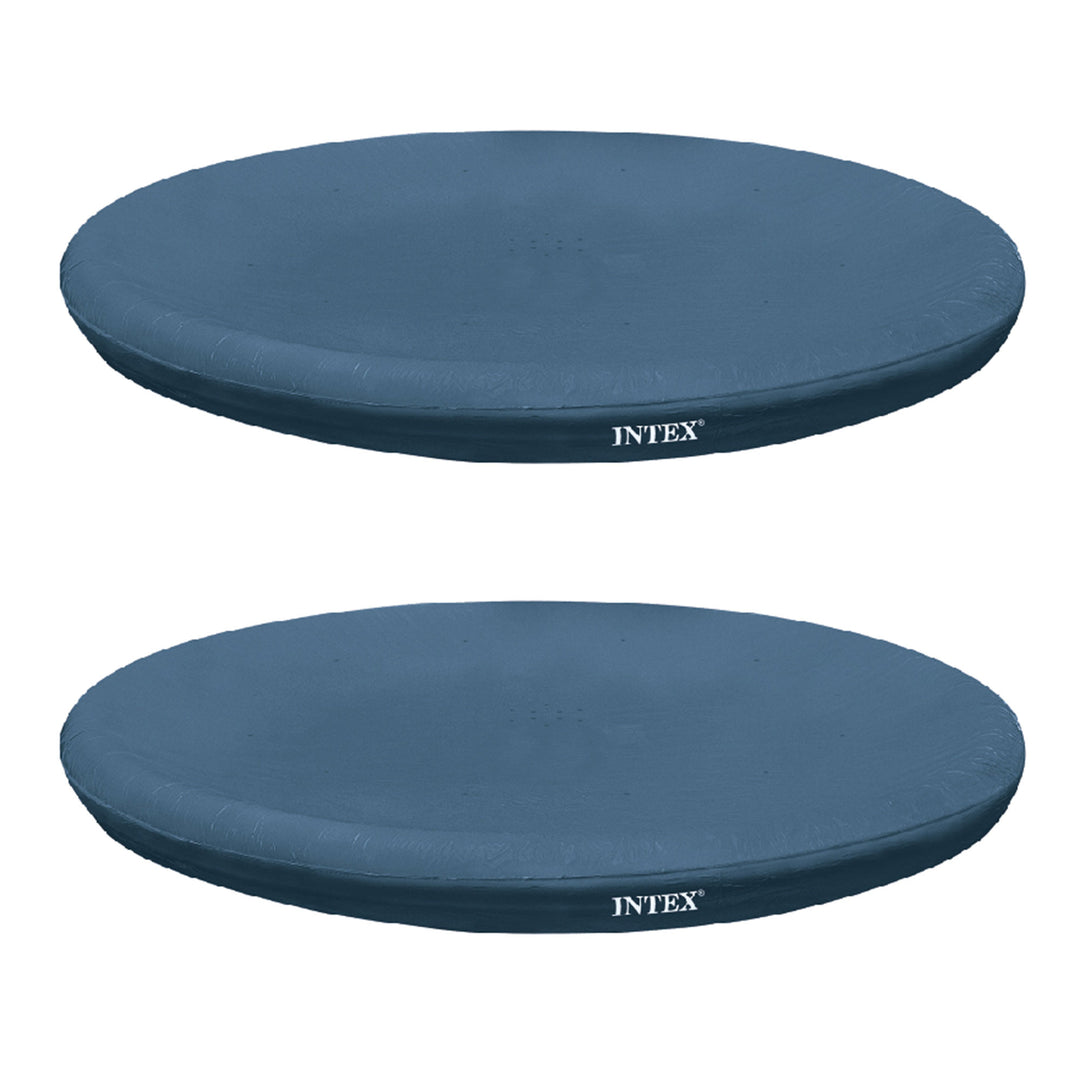 Intex 8 Foot Easy Set Cover for Above Ground Swimming Pool Vinyl Round (2 Pack) - VMInnovations