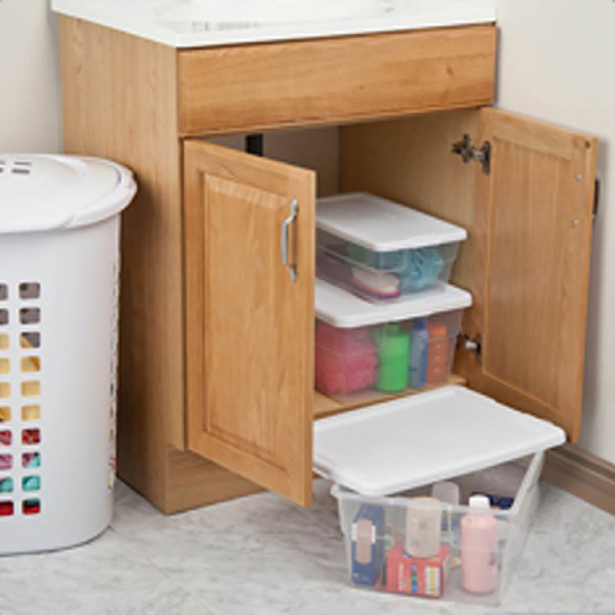 Sterilite 16 Quart Plastic Storage Container (12 Pack) & 6 Quart Tote (24 Pack) - VMInnovations