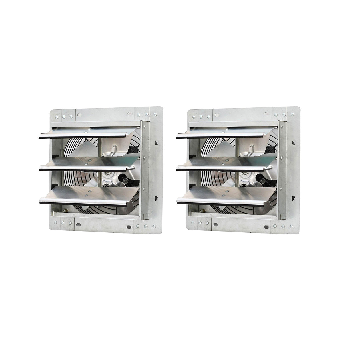 iLiving 10 Inch Variable Speed Wall Mounted Steel Shutter Exhaust Fan (2 Pack)