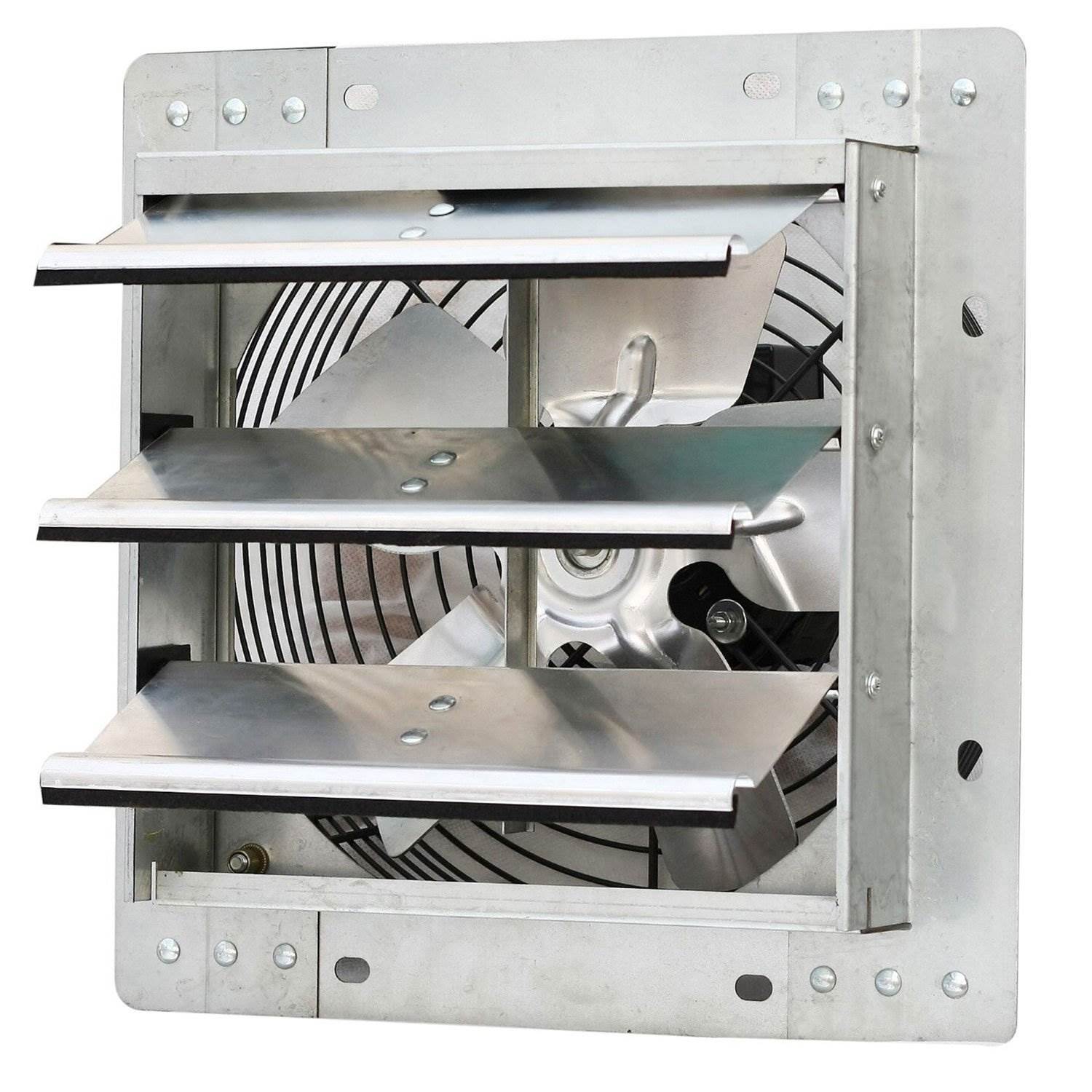 iLiving 10 Inch Variable Speed Wall Mounted Steel Shutter Exhaust Fan (2 Pack)