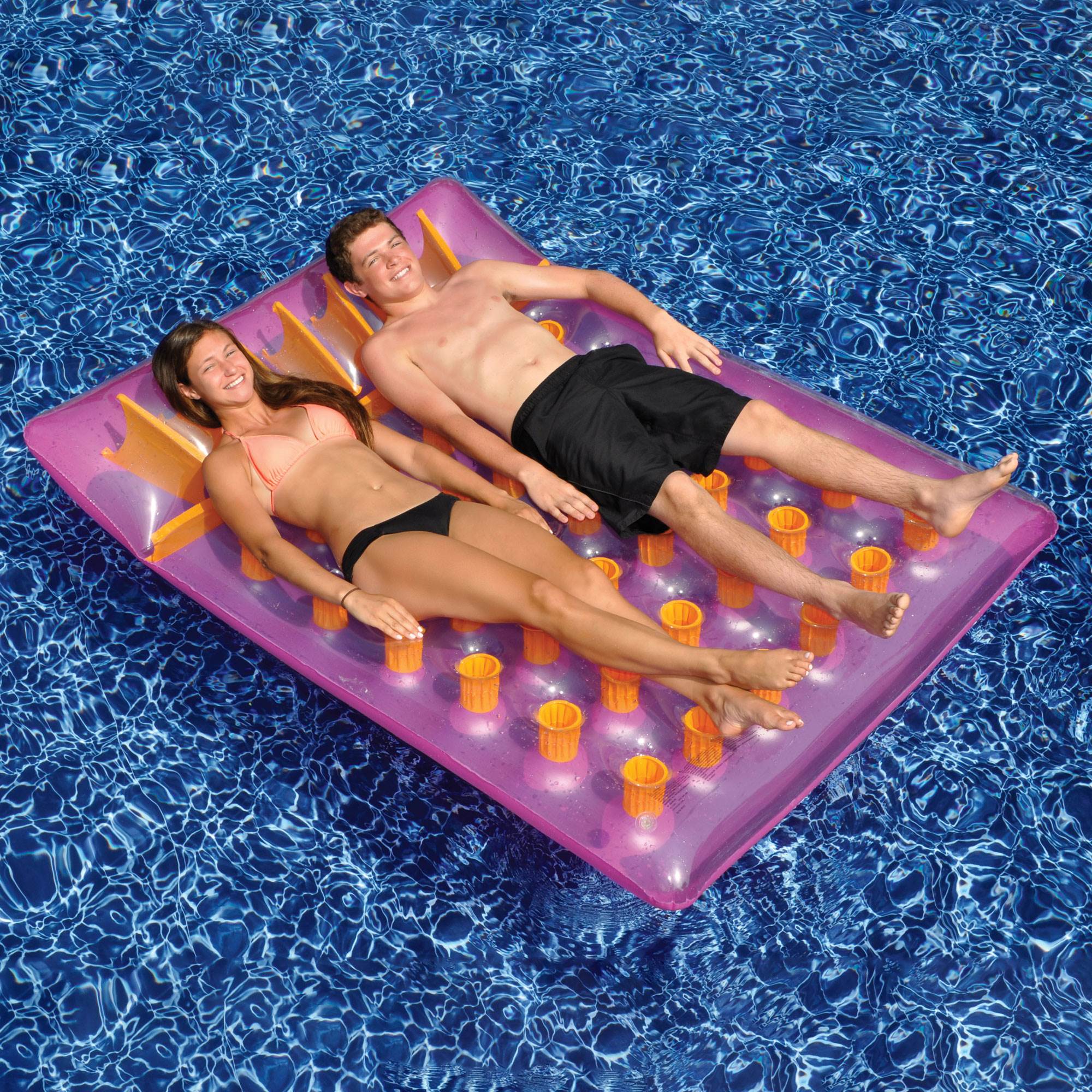 Swimline 2 People Inflatable Swimming Pool Floating Mattress Lounger (2 Pack)