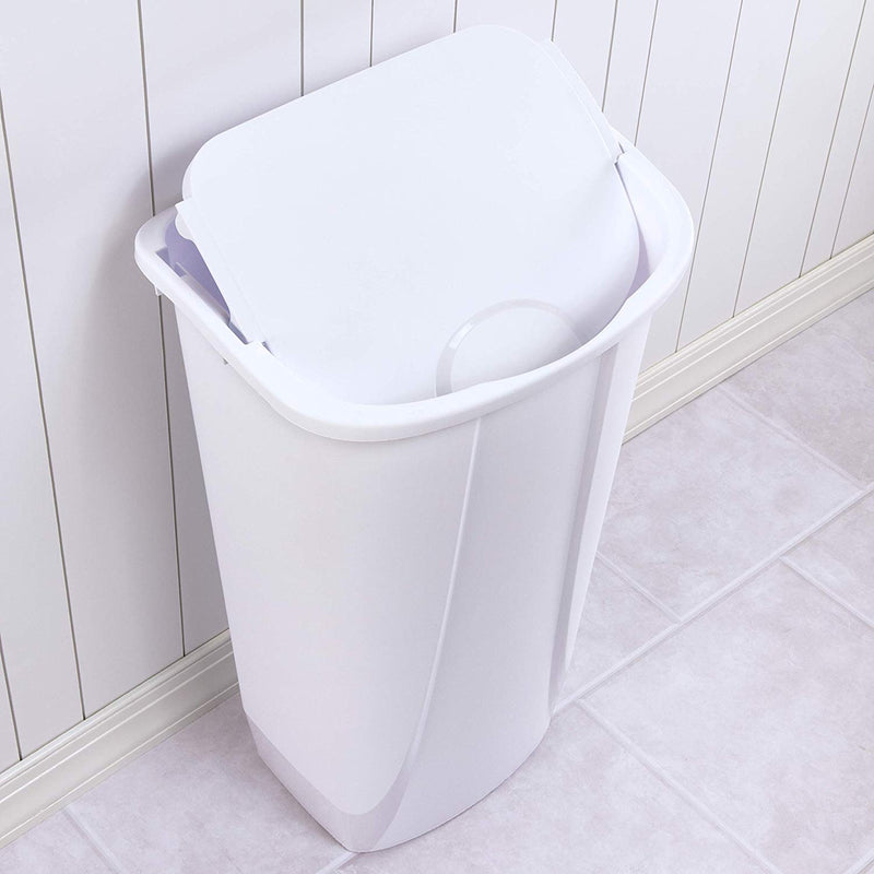 Sterilite 10938006 11 Gallon SwingTop Clean White Wastebasket Trash Can (6 Pack)