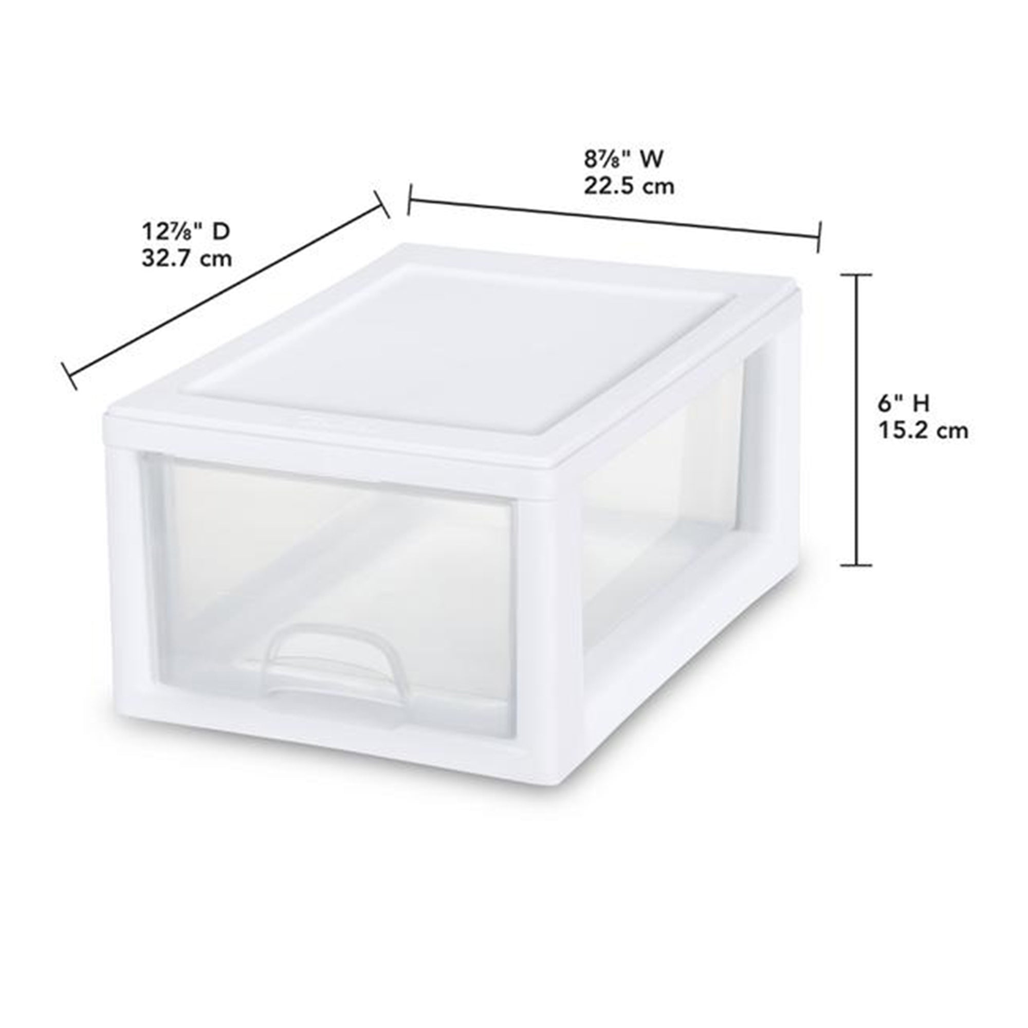 Sterilite Small Clear Plastic Stackable Drawer with White Frame (30 Pack)