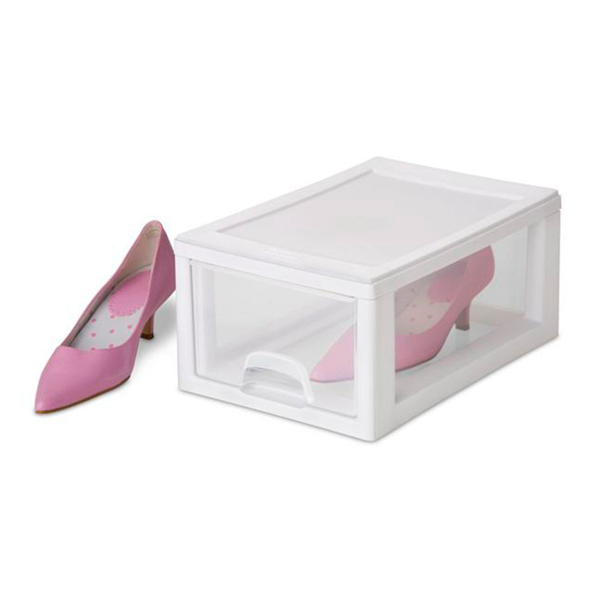 Sterilite Small Clear Plastic Stackable Drawer with White Frame (30 Pack)