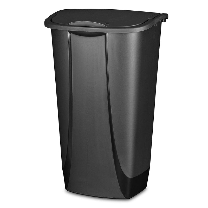 Sterilite 10939006 11 Gallon SwingTop Clean Black Wastebasket Trash Can (6 Pack)