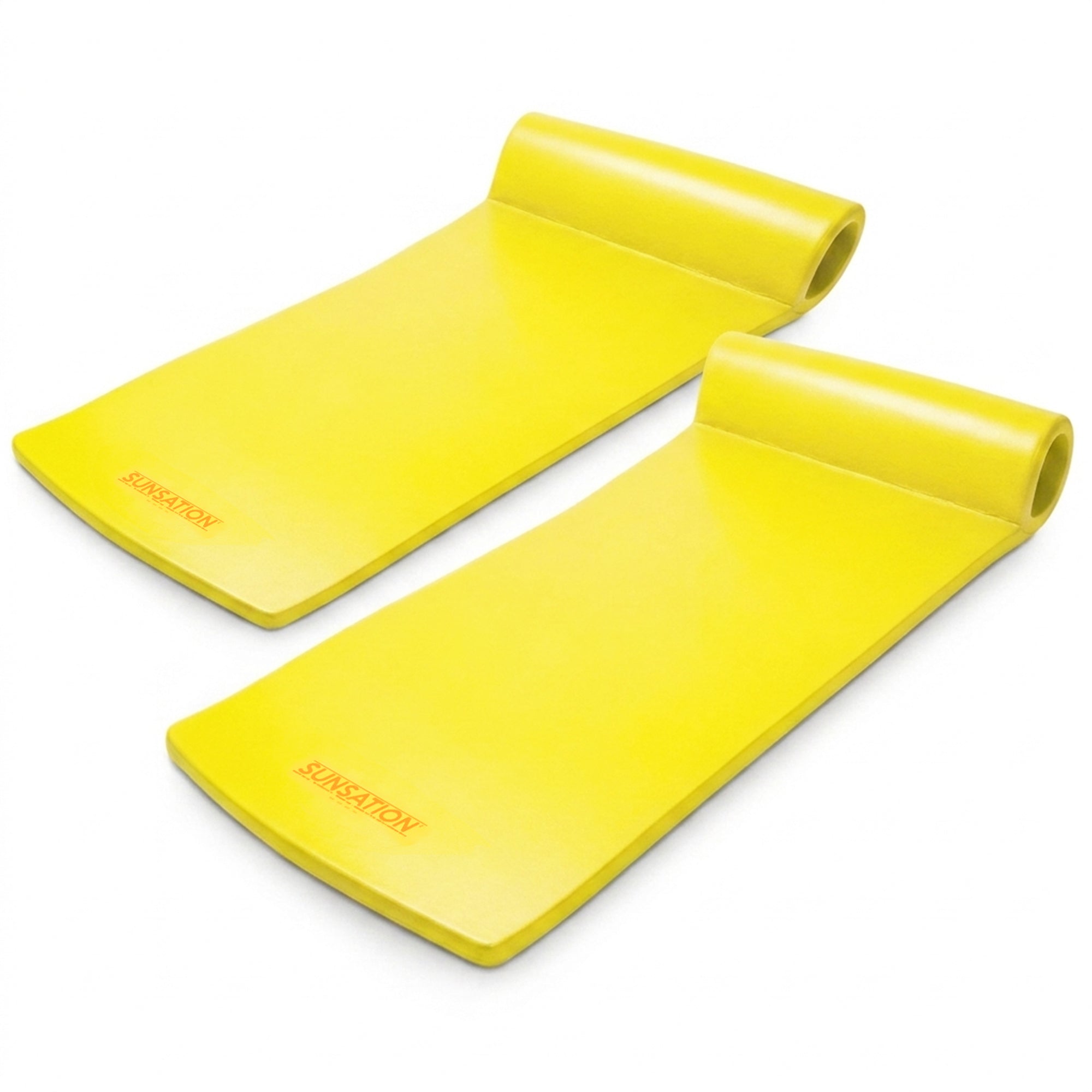 Texas Recreation Sunsation 70 Inch Foam Raft Lounger Pool Float, Yellow (2 Pack) - VMInnovations