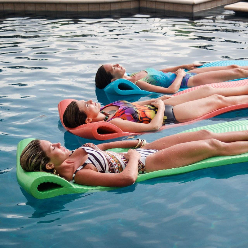 Texas Recreation Serenity 70 In. Foam Mat Raft Lounger Pool Float, Teal (2 Pack)