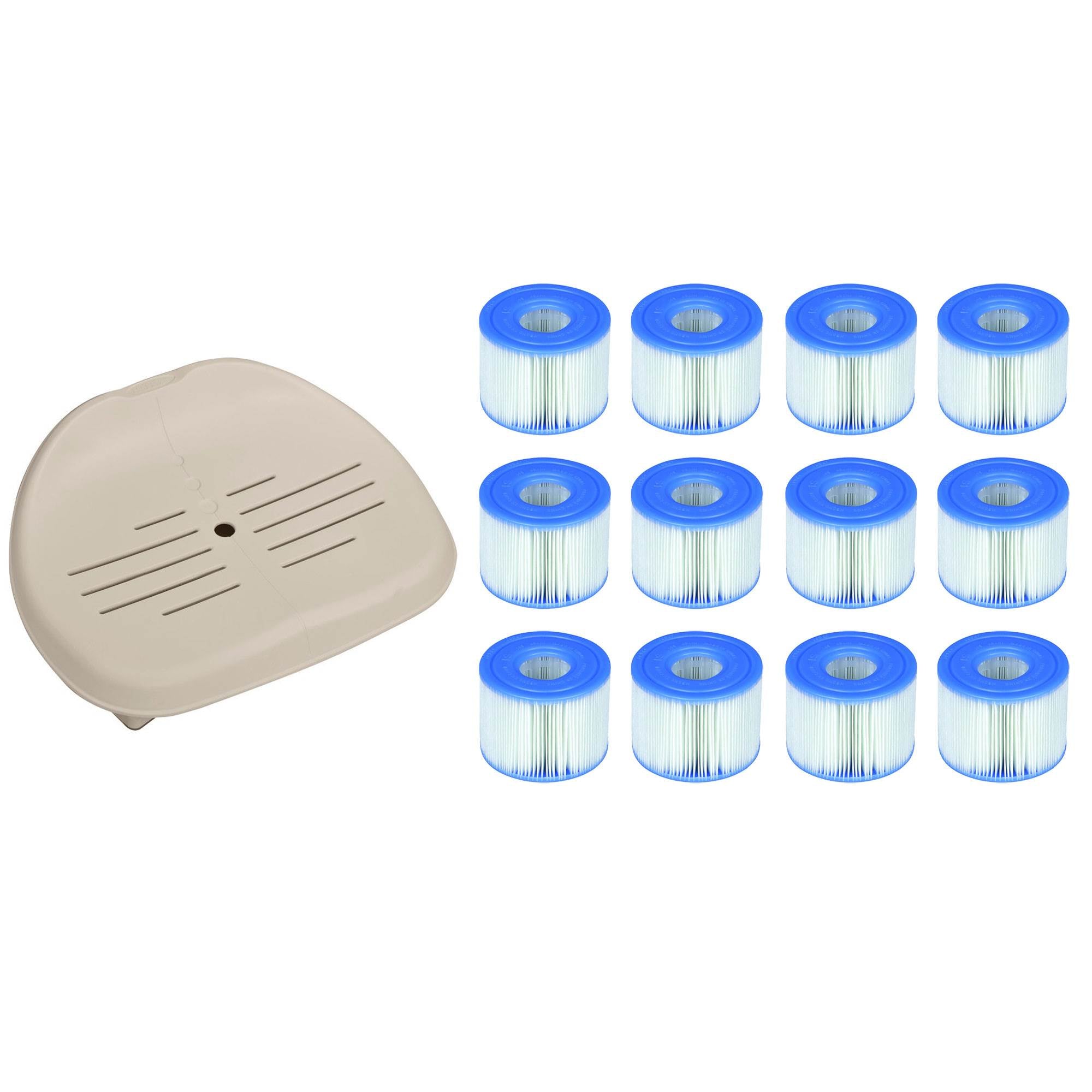 Intex Removable Slip-Resistant Seat For Inflatable Pure Spa Hot Tub + Filters - VMInnovations