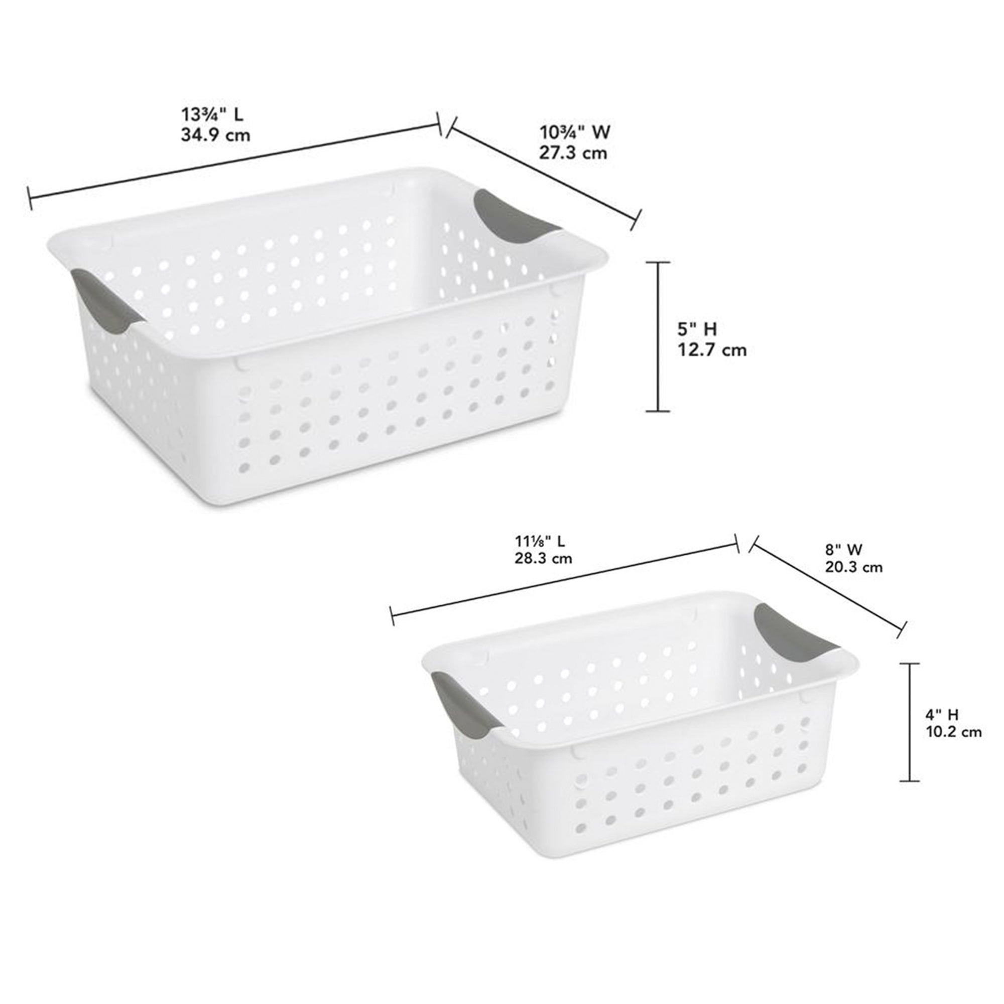 Sterilite Medium & Small Ultra Plastic Storage Bin Organizer Basket (12 Pack) - VMInnovations