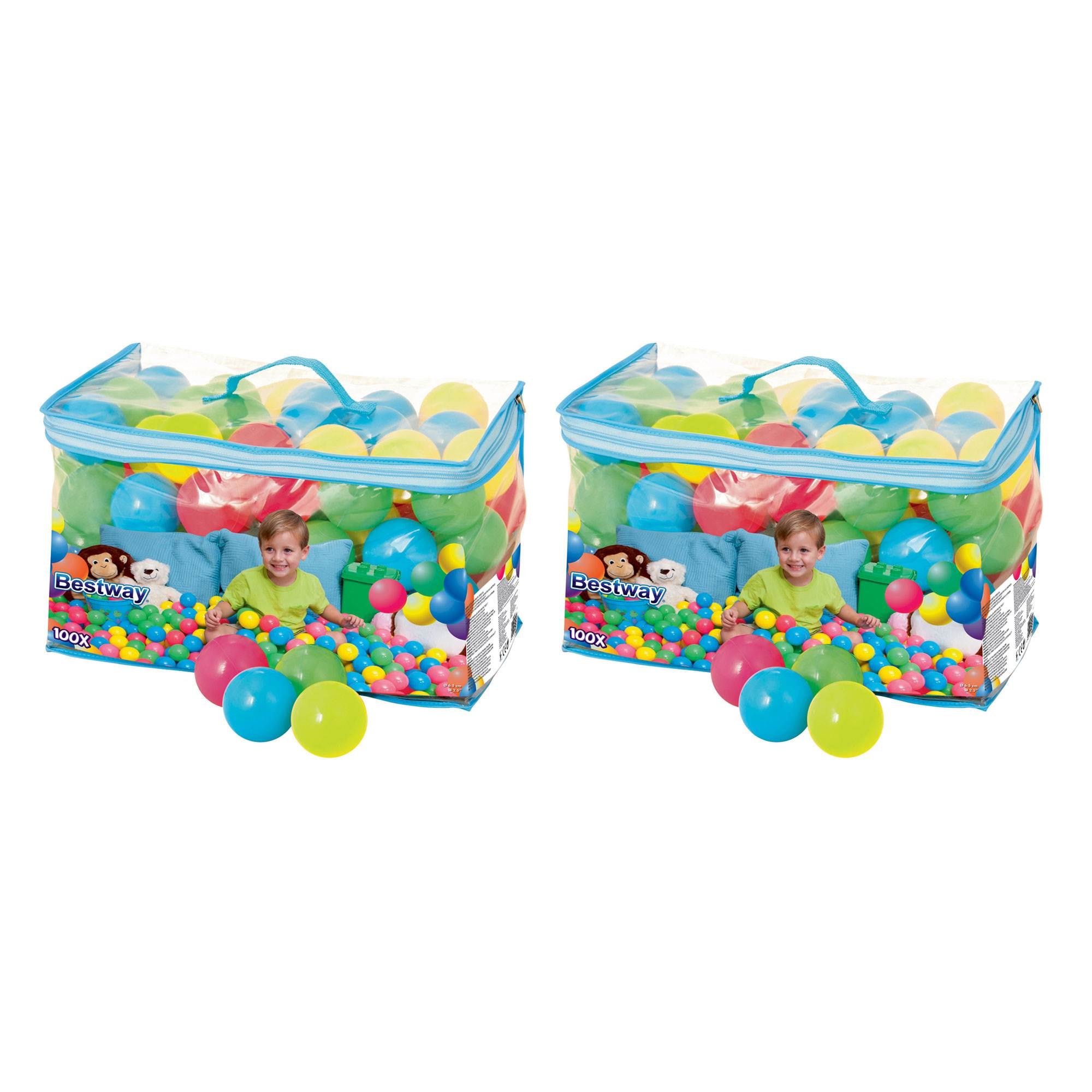 Bestway 93510E Plastic Play Balls for Kids 12 Months to 5 Years Old (200 Count)