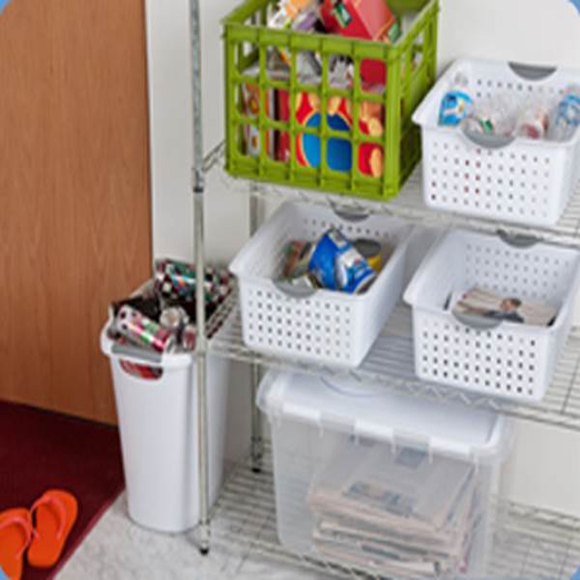 Sterilite Large Ultra Storage Basket (6 Pack) + Medium (6 Pack) + Small (Dozen) - VMInnovations