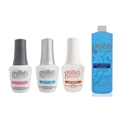 Gelish Terrific Trio Gel Polish Essentials Kit + Nail Surface Cleanser Bottle