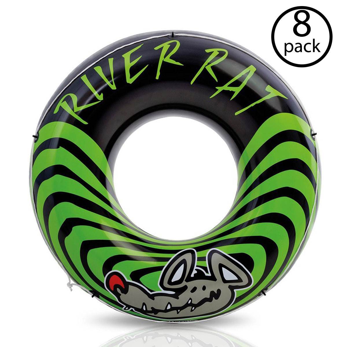 Intex River Rat 48-Inch Inflatable Tube Raft For Lake, Pool, or River (8 Pack) - VMInnovations