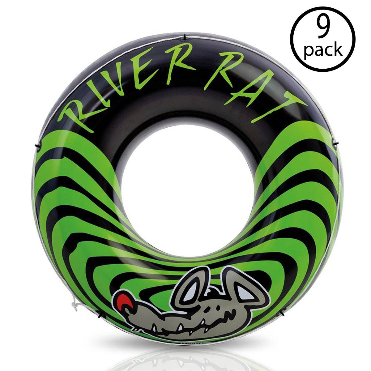 Intex River Rat 48 Inch Inflatable Tube Rafts For Lake, Pool, or River (9 Pack)