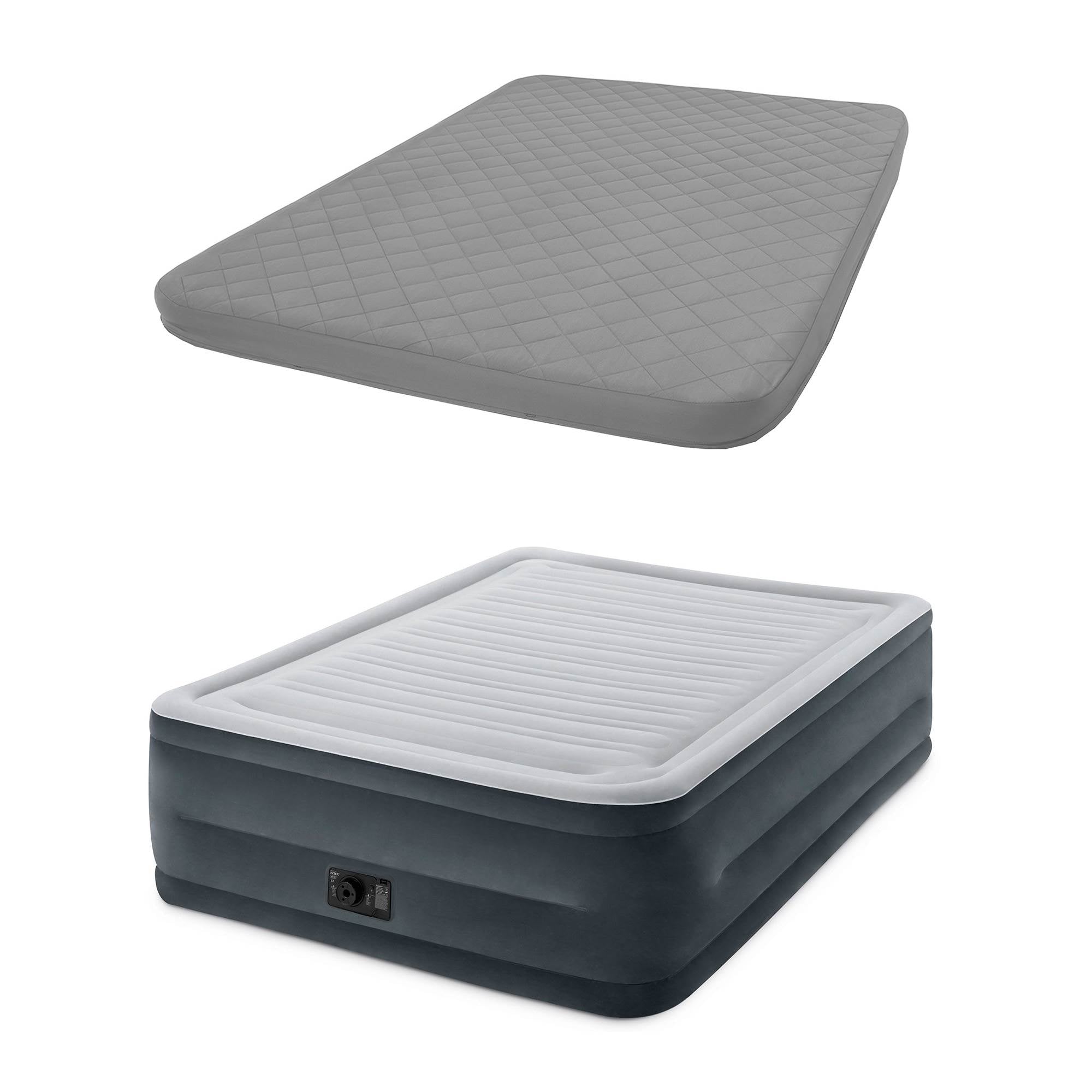 Intex Queen Comfort Plush High Rise Airbed with Built In Pump + Quilted Cover