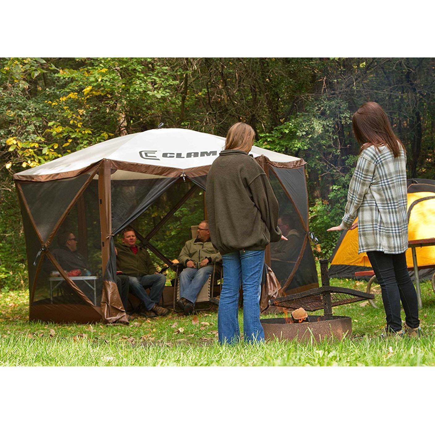 Clam Quick Set Escape Portable Outdoor Canopy (2 Pack) + Wind and Sun Panels