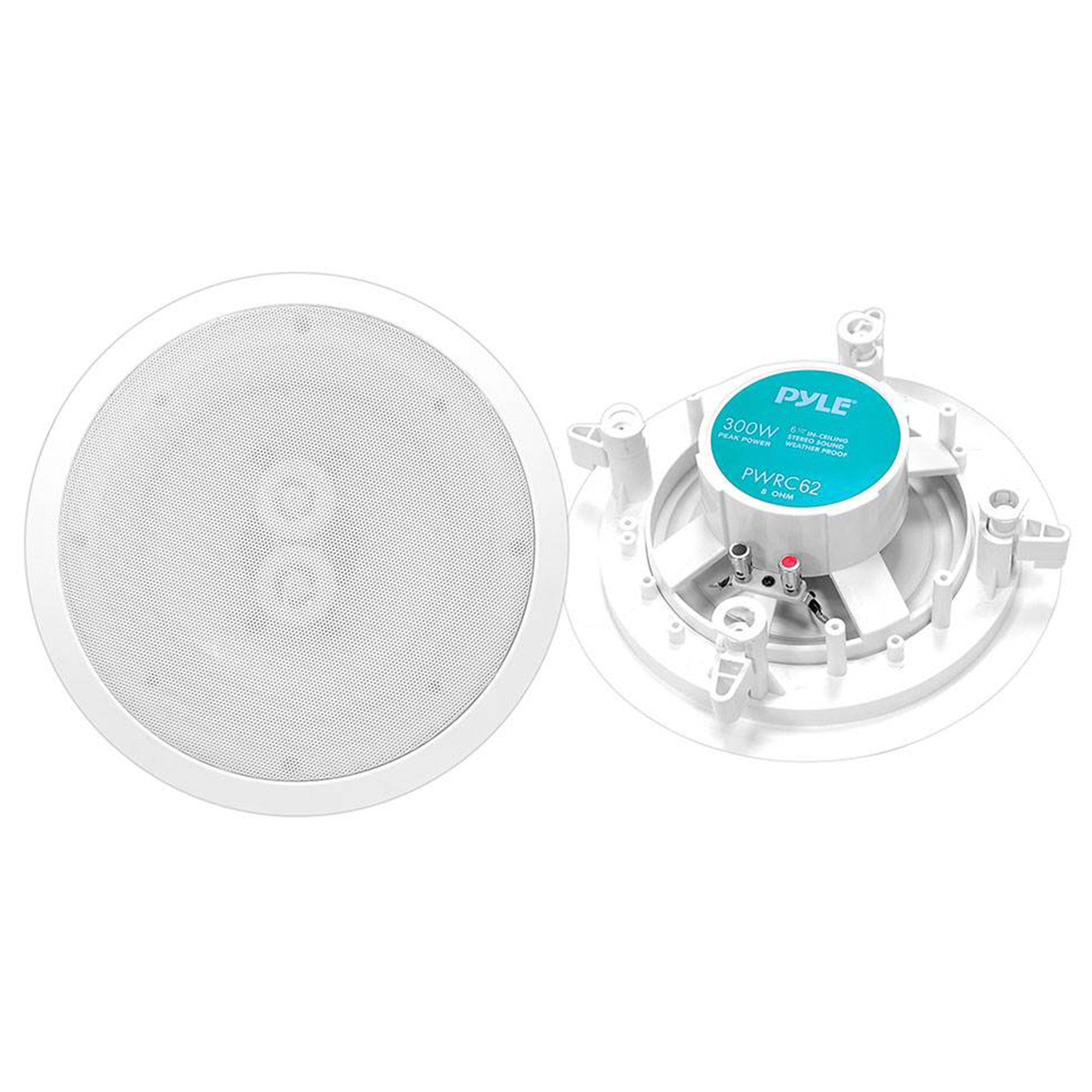 Pyle 6.5 Inch 300W Home Audio In-Ceiling or Outdoor Speaker Waterproof (2 Pack) - VMInnovations