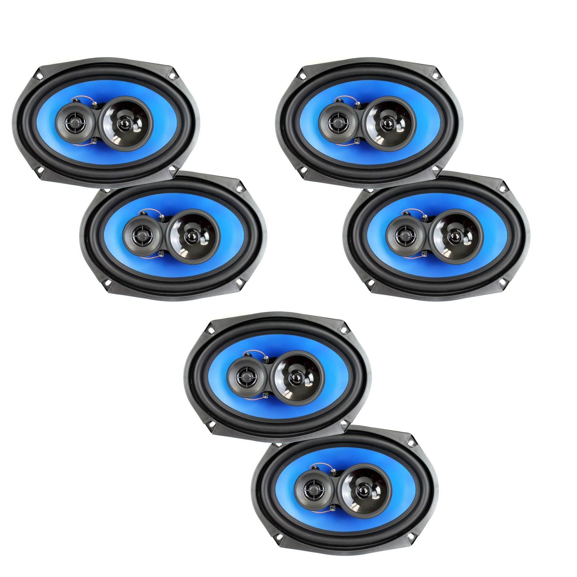 Q Power 6x9" 700 Watt 3-Way Car Audio Stereo Coaxial Speakers Pair (3 Pack)