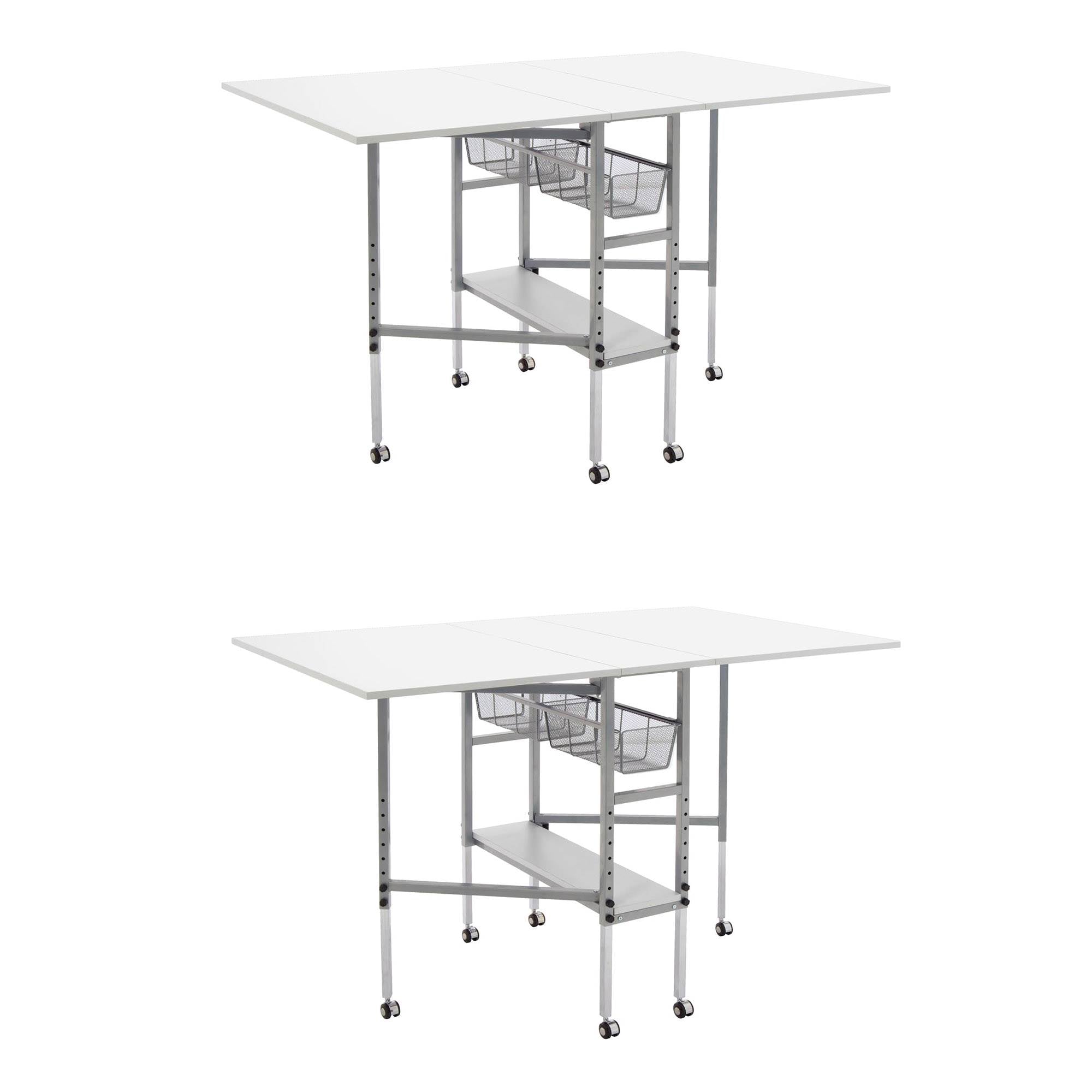 Studio Designs Sew Ready Hobby and Cutting Craft Desk Table w/ Drawers (2 Pack)
