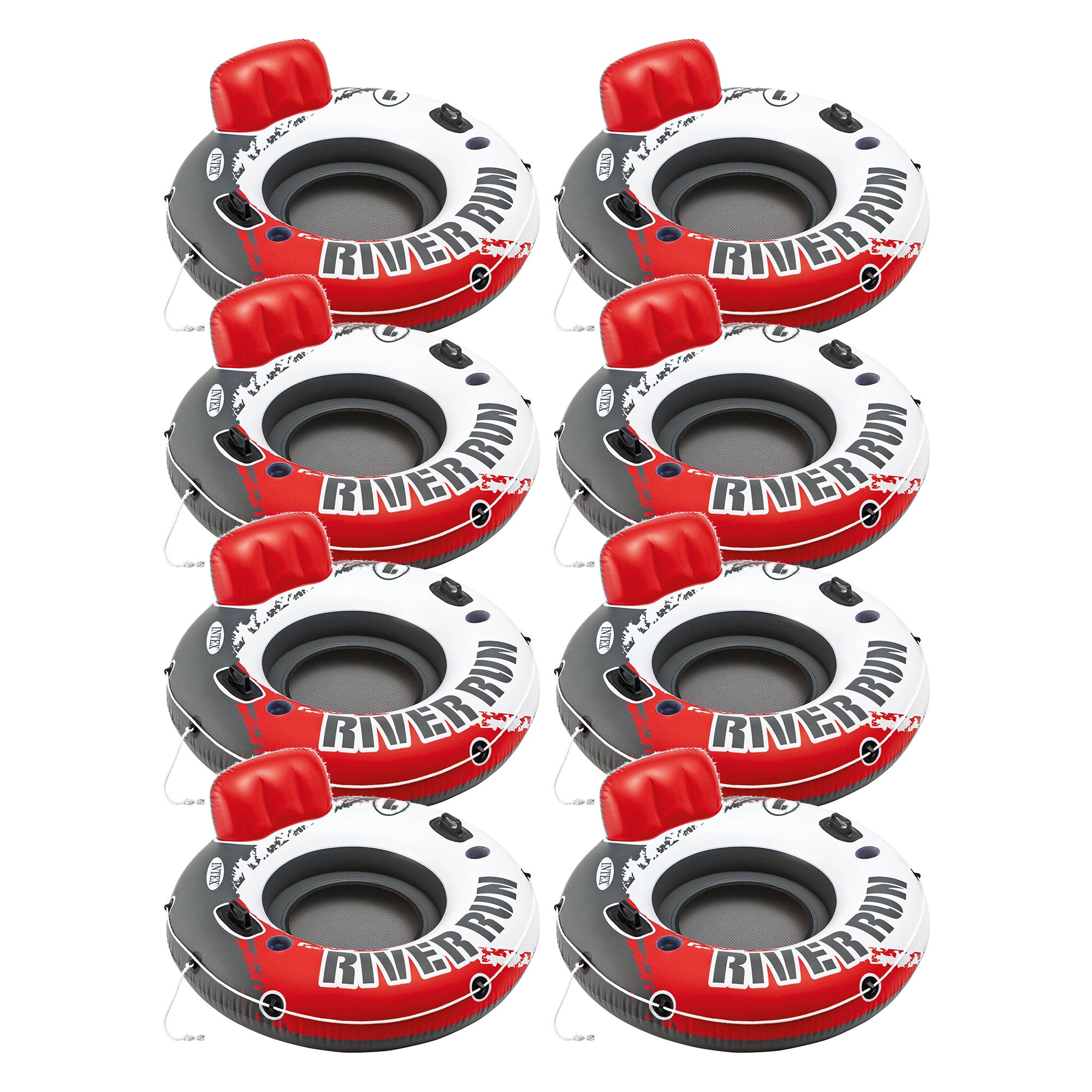 Intex River Run 53 Inch Inflatable Floating Tube Lake Pool Ocean Raft (8 Pack)