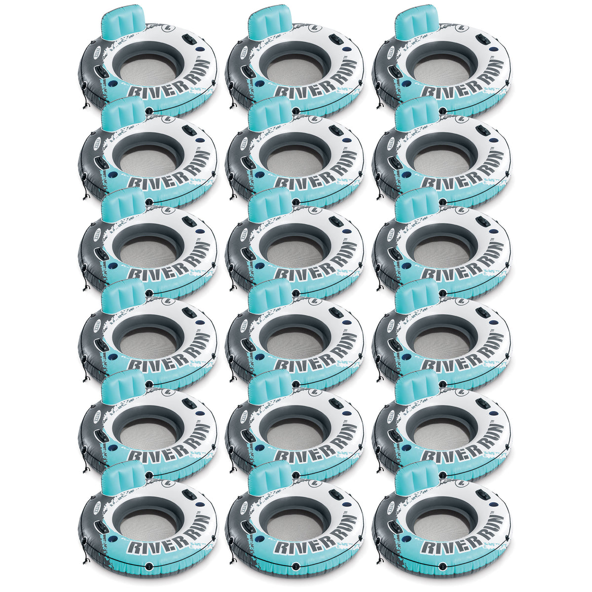 Intex River Run 1 53" Inflatable Floating Tube Lake Pool Ocean Raft (18 Pack)