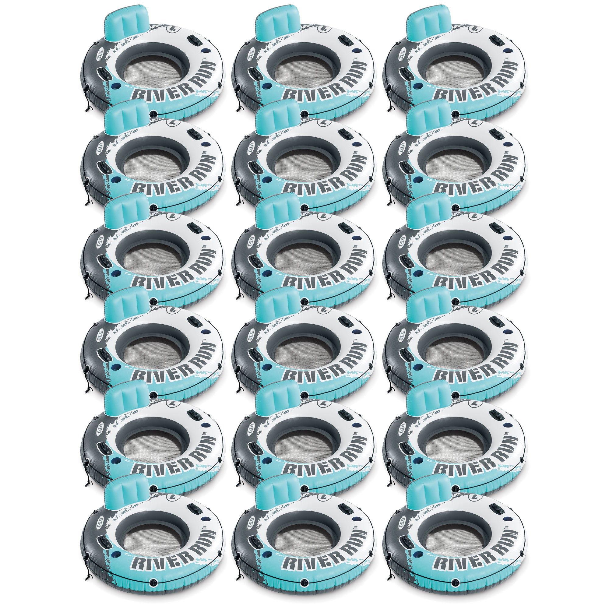 Intex River Run 1 53" Inflatable Floating Tube Lake Pool Ocean Raft (18 Pack)