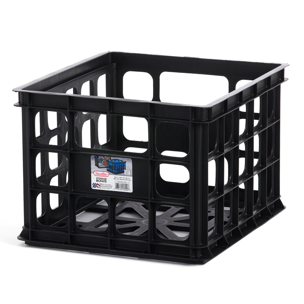 Sterilite 16929006 Plastic Black Storage Box Crate, Black (36 Pack)