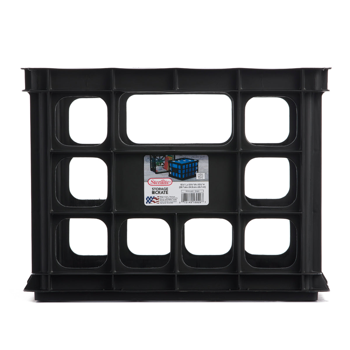 Sterilite Multipurpose Plastic Storage Box Organizing Crate, Black (30 Pack)
