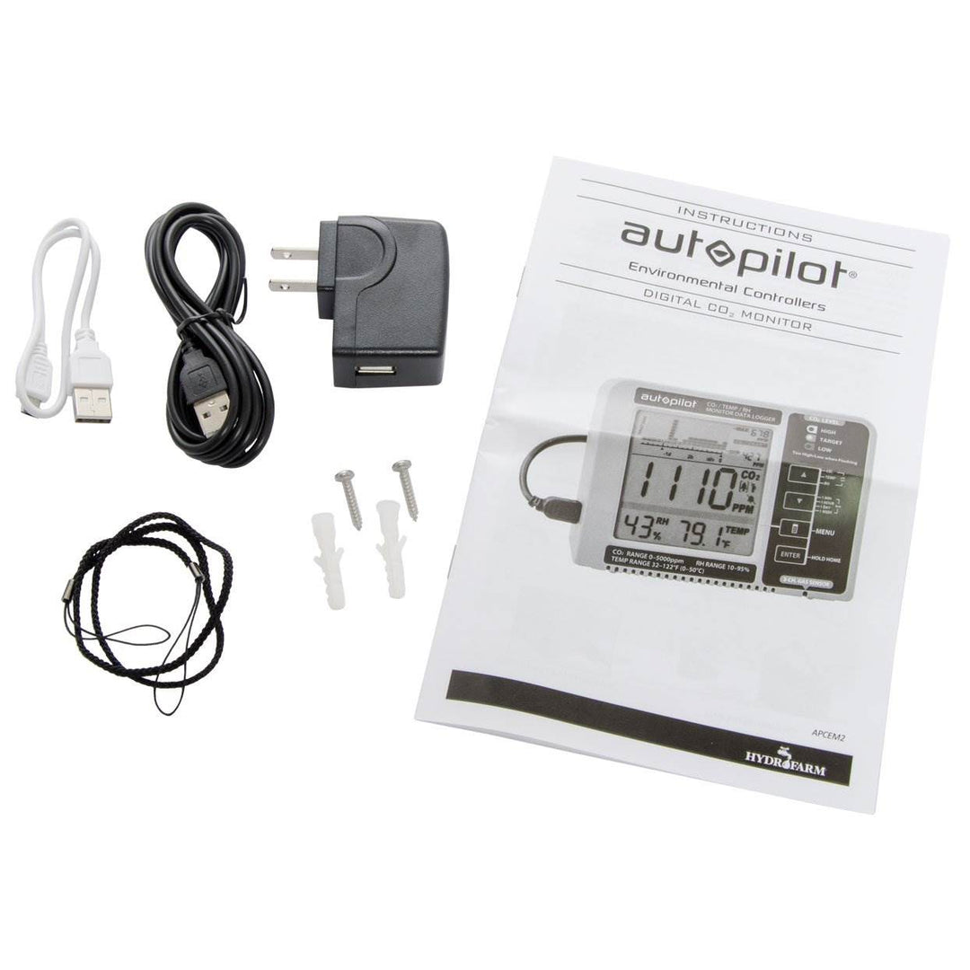 Autopilot APCEM2 Hydroponic CO2 RH Temperature Monitor and Data Logger (2 Pack) - VMInnovations