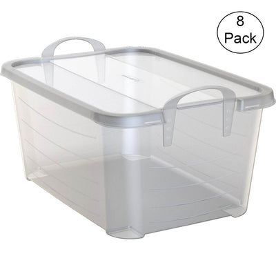 Life Story Clear Stackable Closet Organization & Storage Box, 55 Quart (8 Pack) - VMInnovations