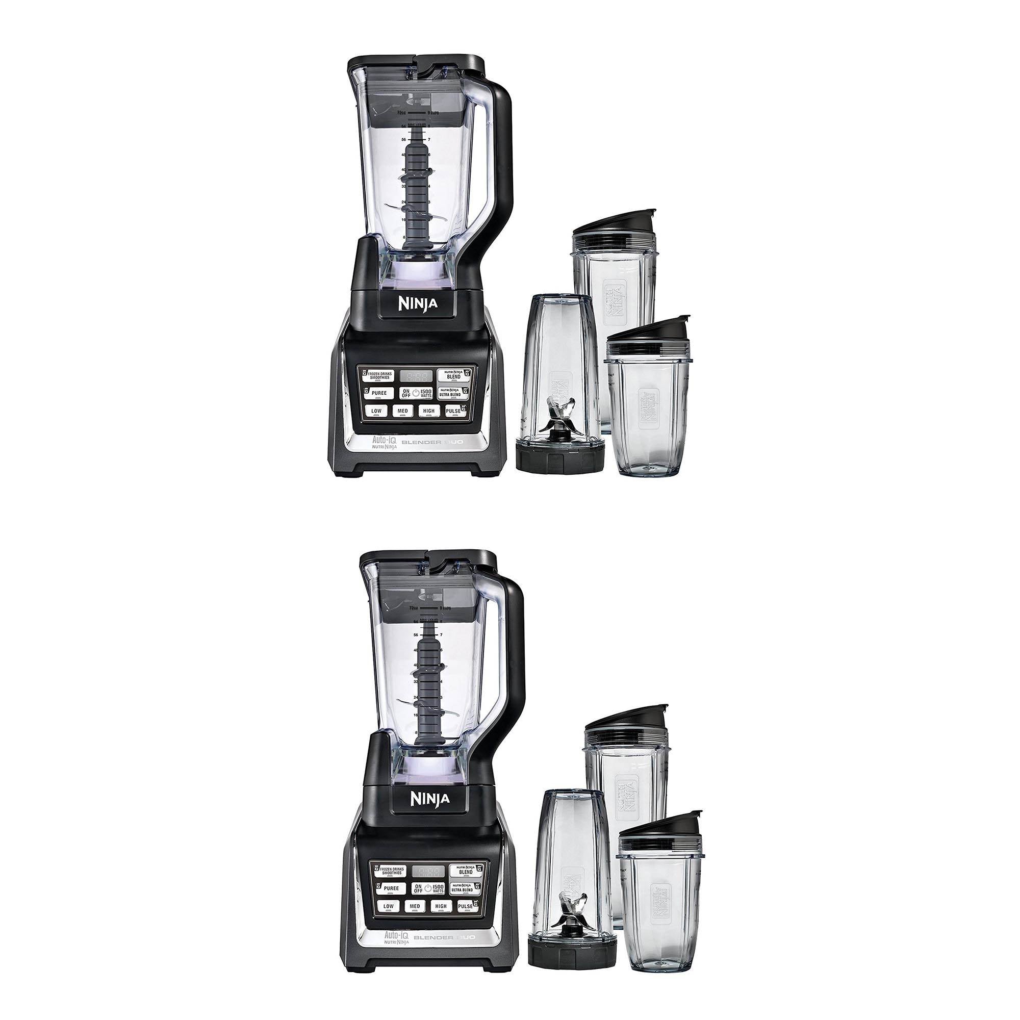 Nutri Ninja 1500W 72 Ounce Ninja Blender Duo with Auto-iQ and Cups (2 Pack)