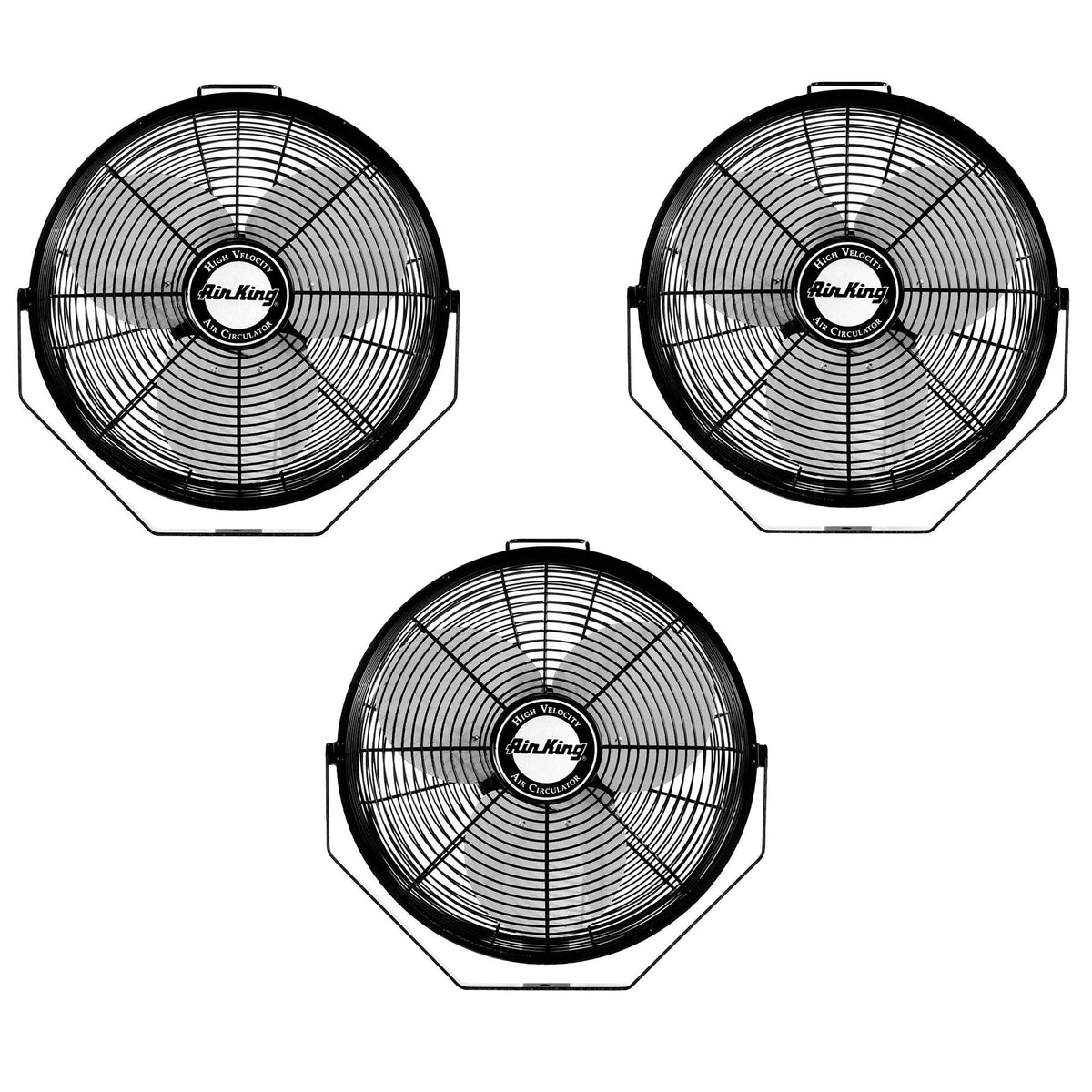 Air King 14" 1/20 HP 3-Speed Enclosed Pivoting Head Multi-Mount Fan (3 Pack)