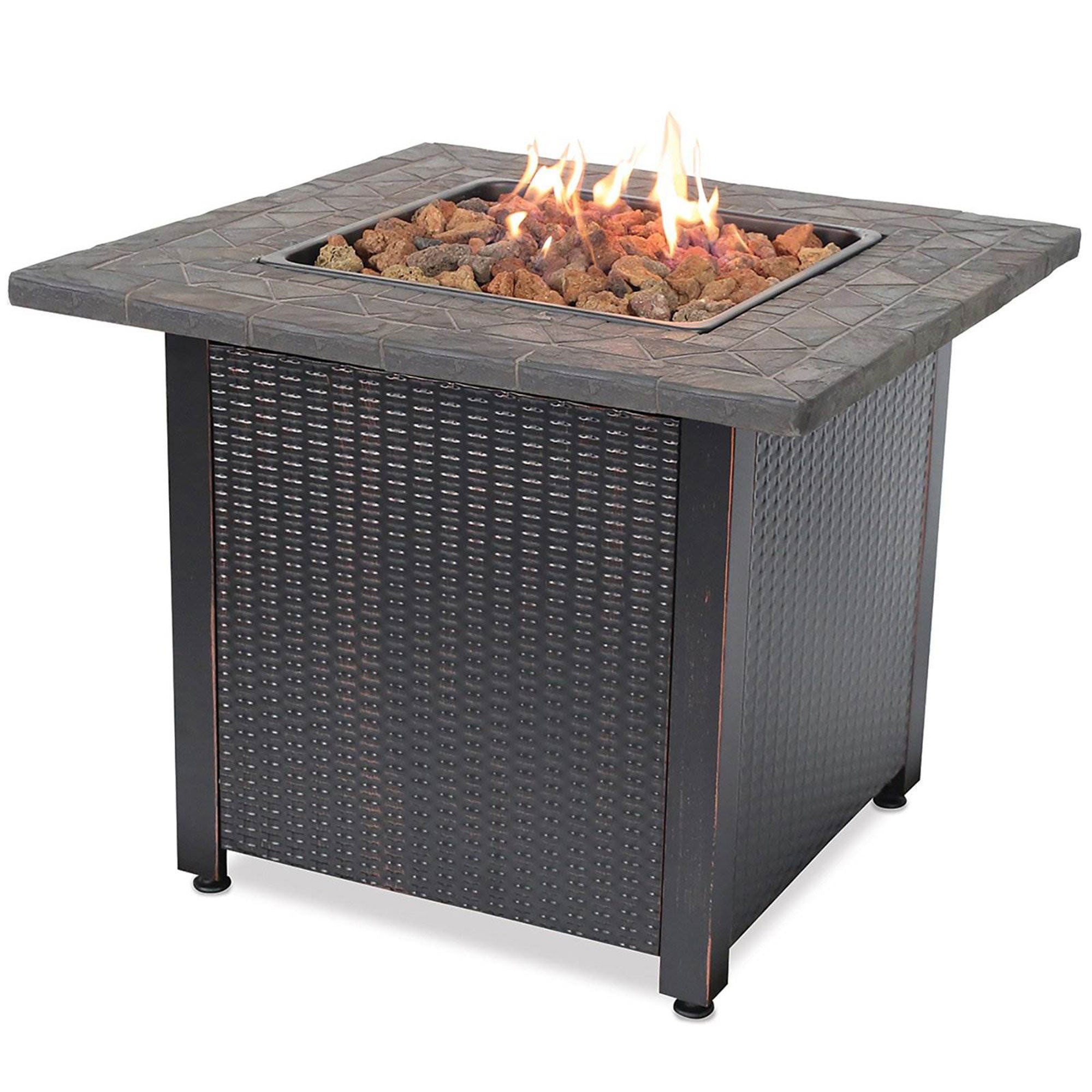 Endless Summer 30 inch Gas Firepit with Lava Rock and Real Slate Mantel (2 Pack) - VMInnovations