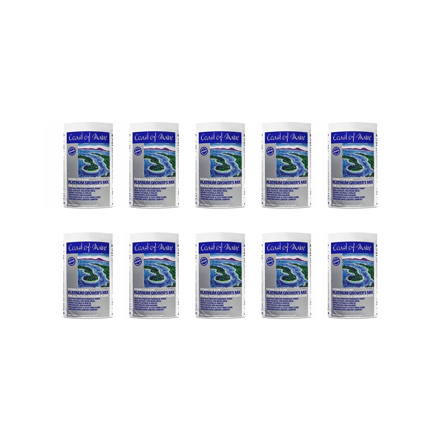 Coast of Maine Stonington Blend Organic Growers Potting Soil Mix (10 Pack) - VMInnovations