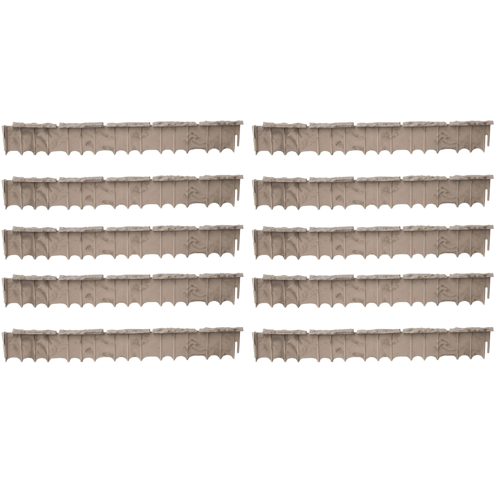 Suncast Quick Edge Resin Material 35 Inch Single Strip Lawn Edging (10 Pack) - VMInnovations