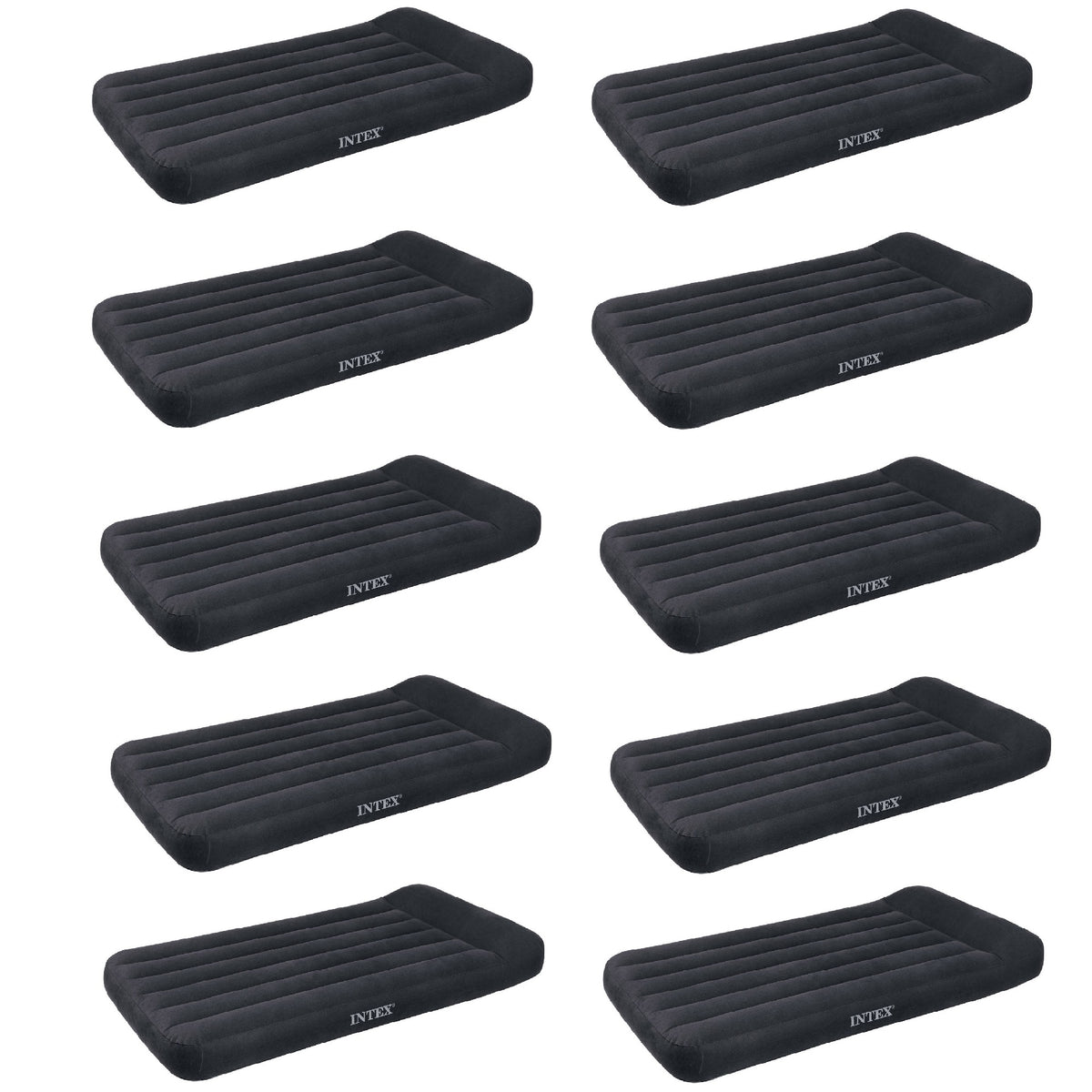 Intex Twin Classic Pillow Rest Air Mattress Bed With Built-In Pump (10 Pack)