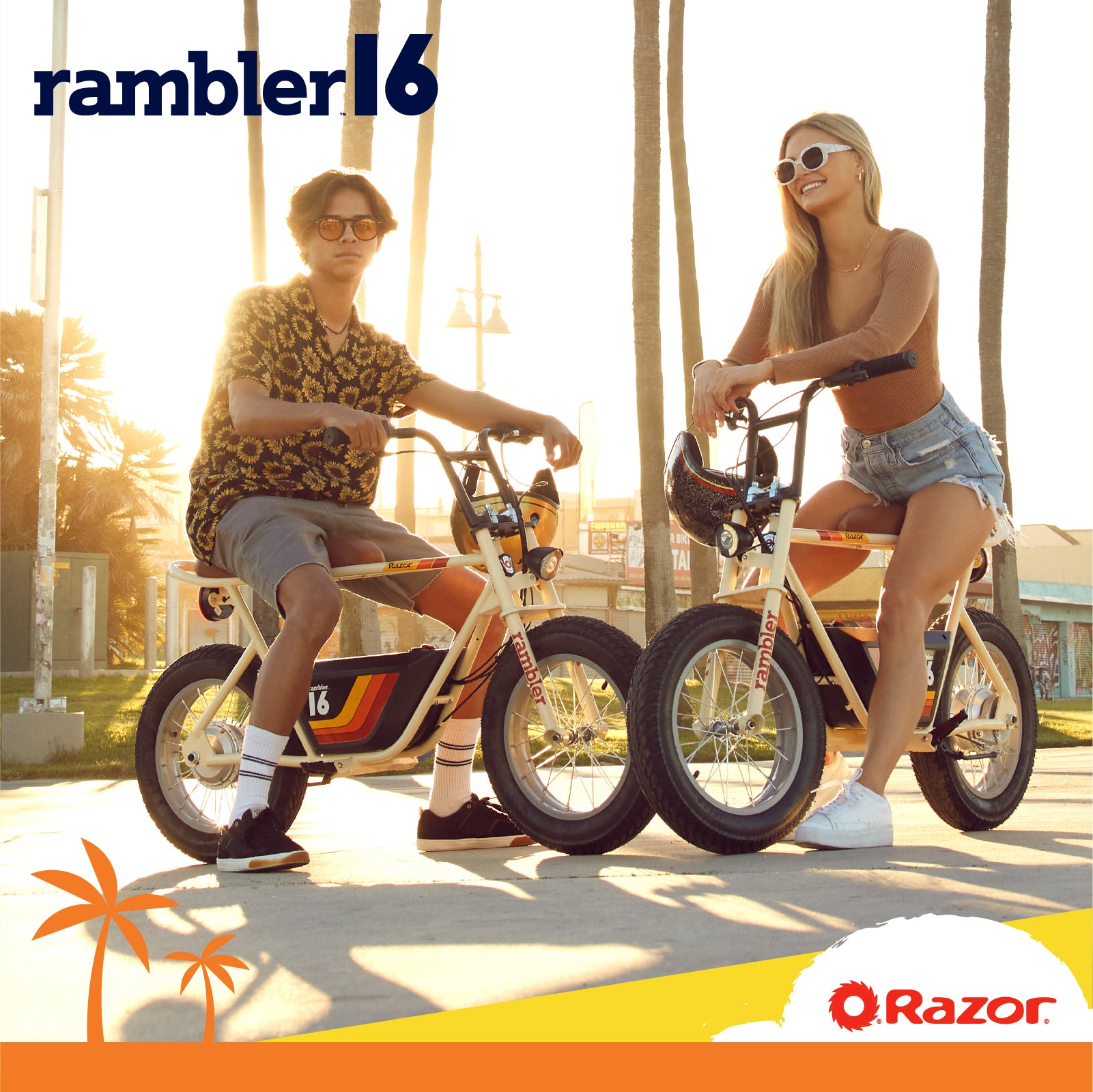 Razor Rambler 16 Electric Retro Minibike with 350W Motor & 36V Battery, Tan - VMInnovations