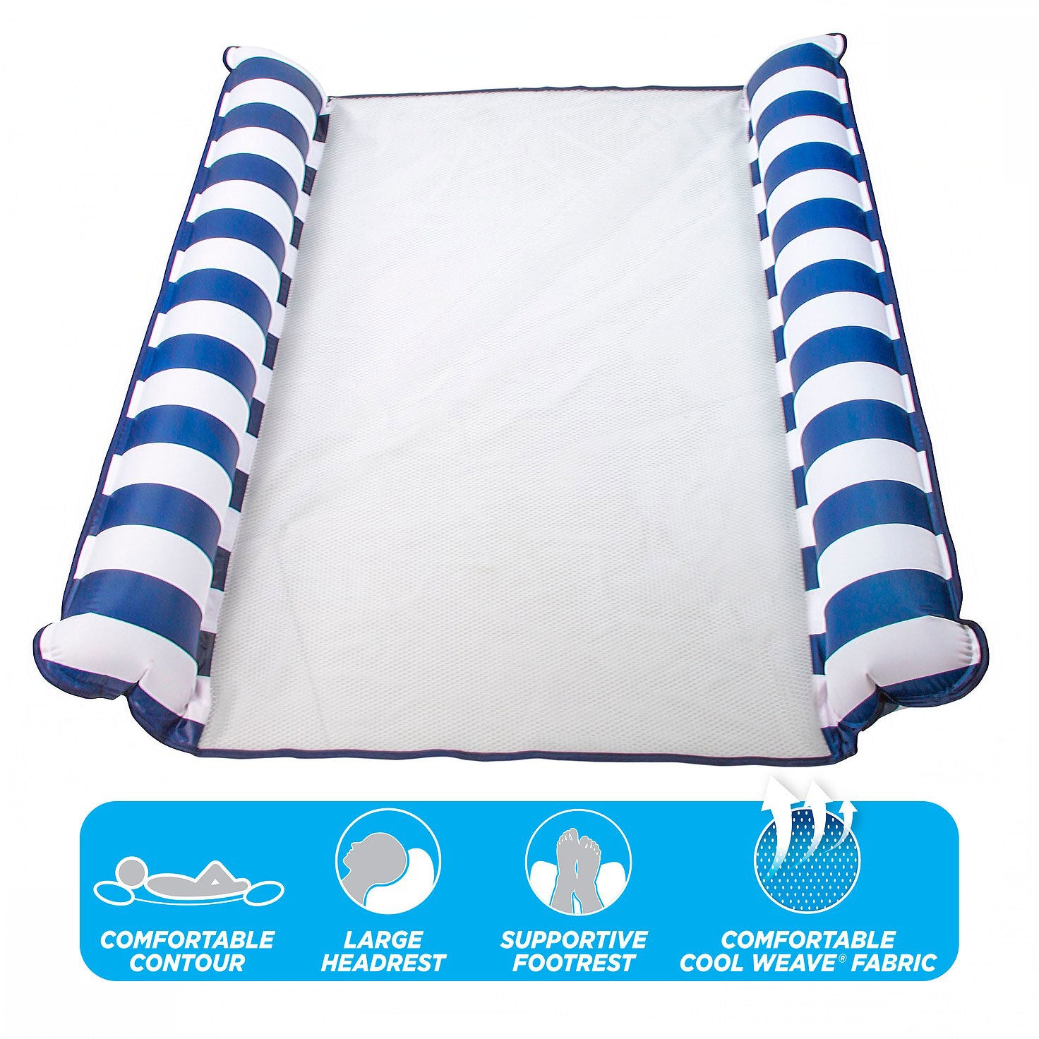 Aqua Leisure Catalina Hammock Inflatable 2 Person Pool Float, Blue
