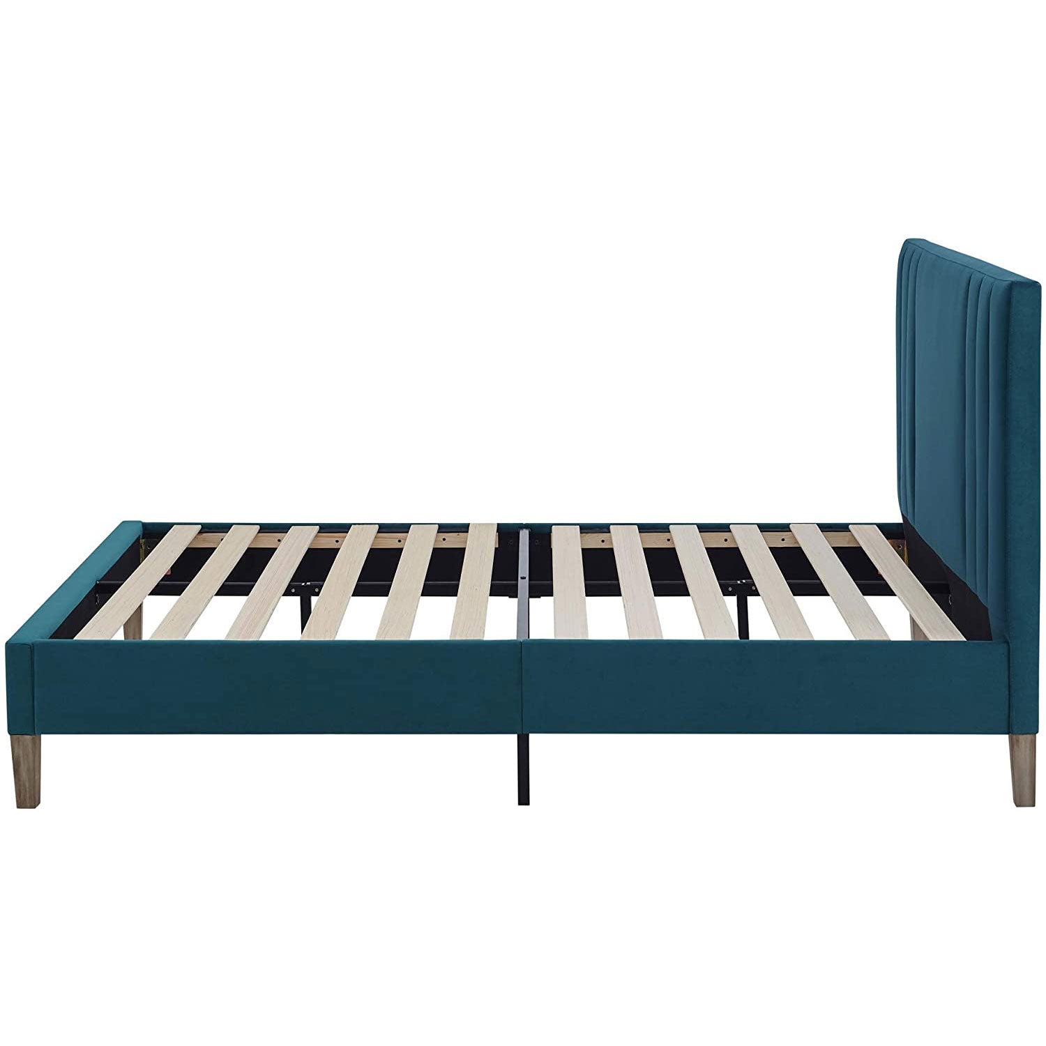 Classic Brands Chicago Modern Tufted Upholstered Platform Bed Frame, Full, Teal