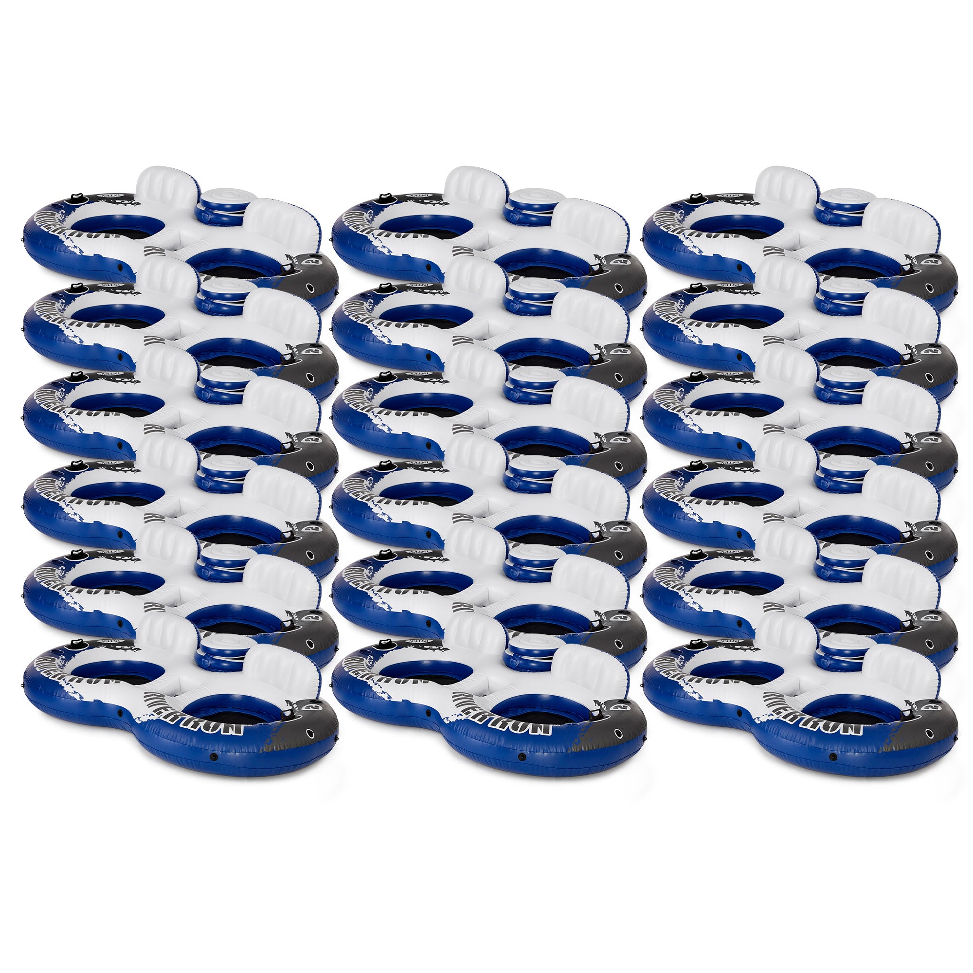 Intex River Run II Inflatable 2 Person Pool Tube Float w/ Cooler (18 Pack)