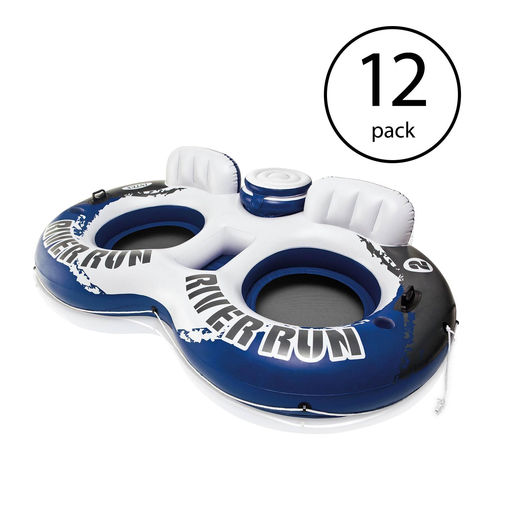Intex River Run II Inflatable 2 Person Pool Tube Float w/ Cooler (12 Pack)