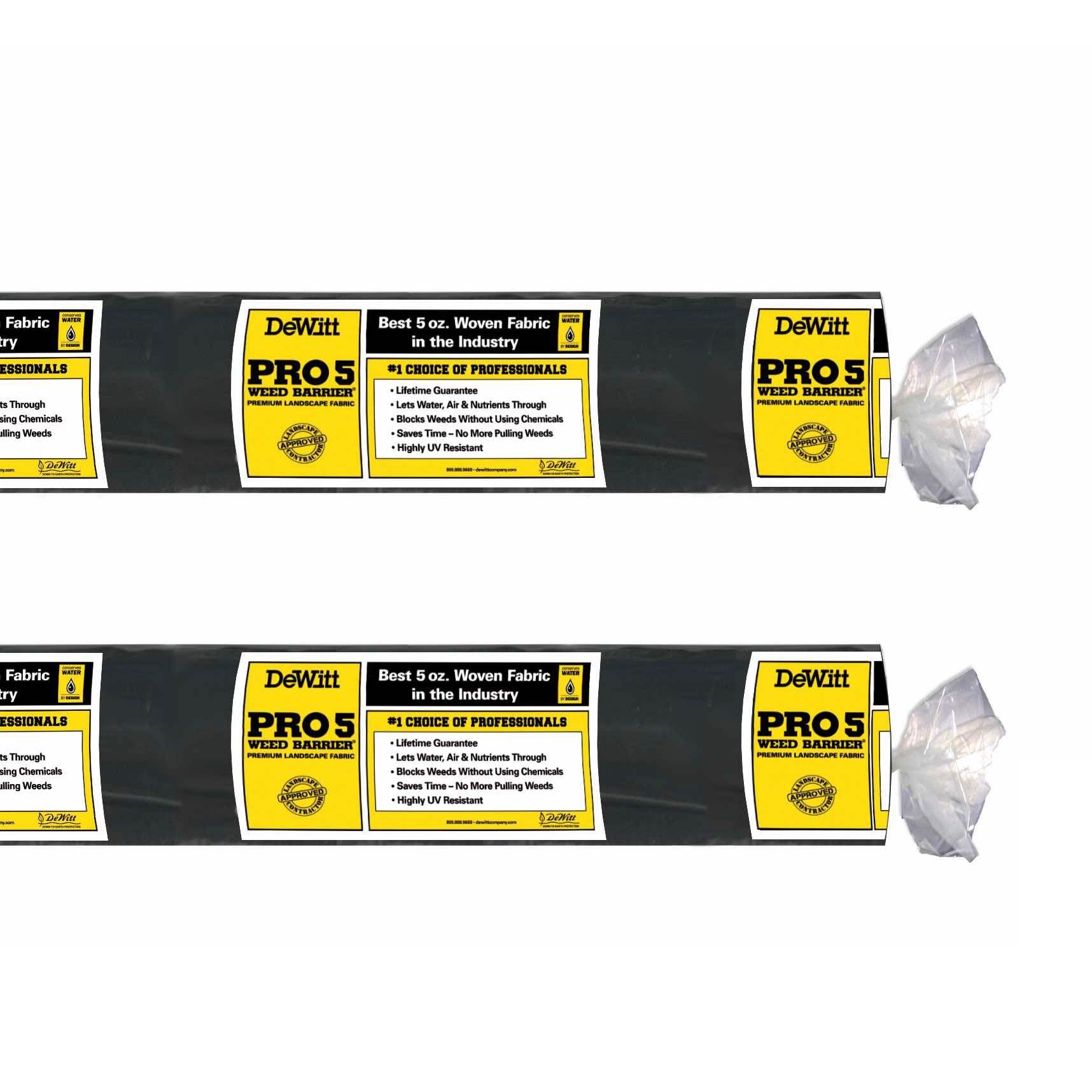 DeWitt Pro 5 Oz 6 x 250 Foot Commercial Landscape Weed Barrier Fabric (2 Pack) - VMInnovations