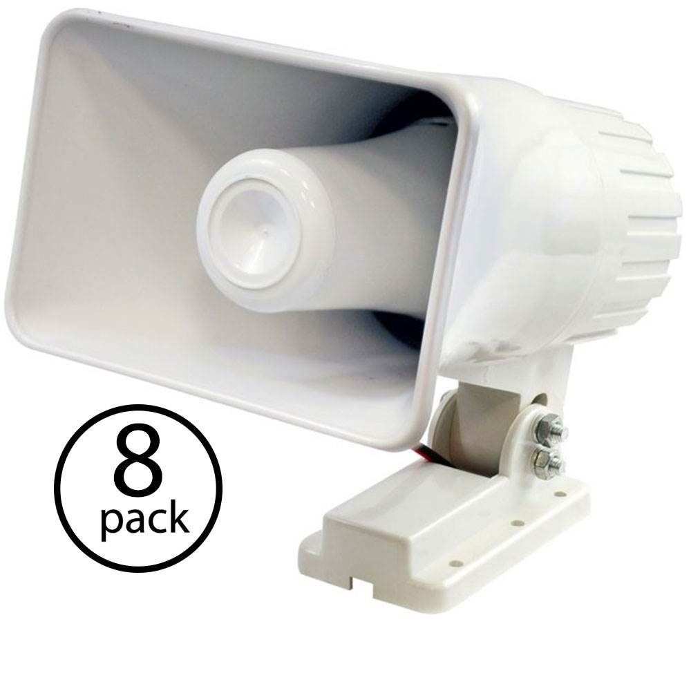Pyle PHSP4 6 Inch 50 Watt Indoor/Outdoor Waterproof Home PA Horn Speaker, 8 Pack - VMInnovations